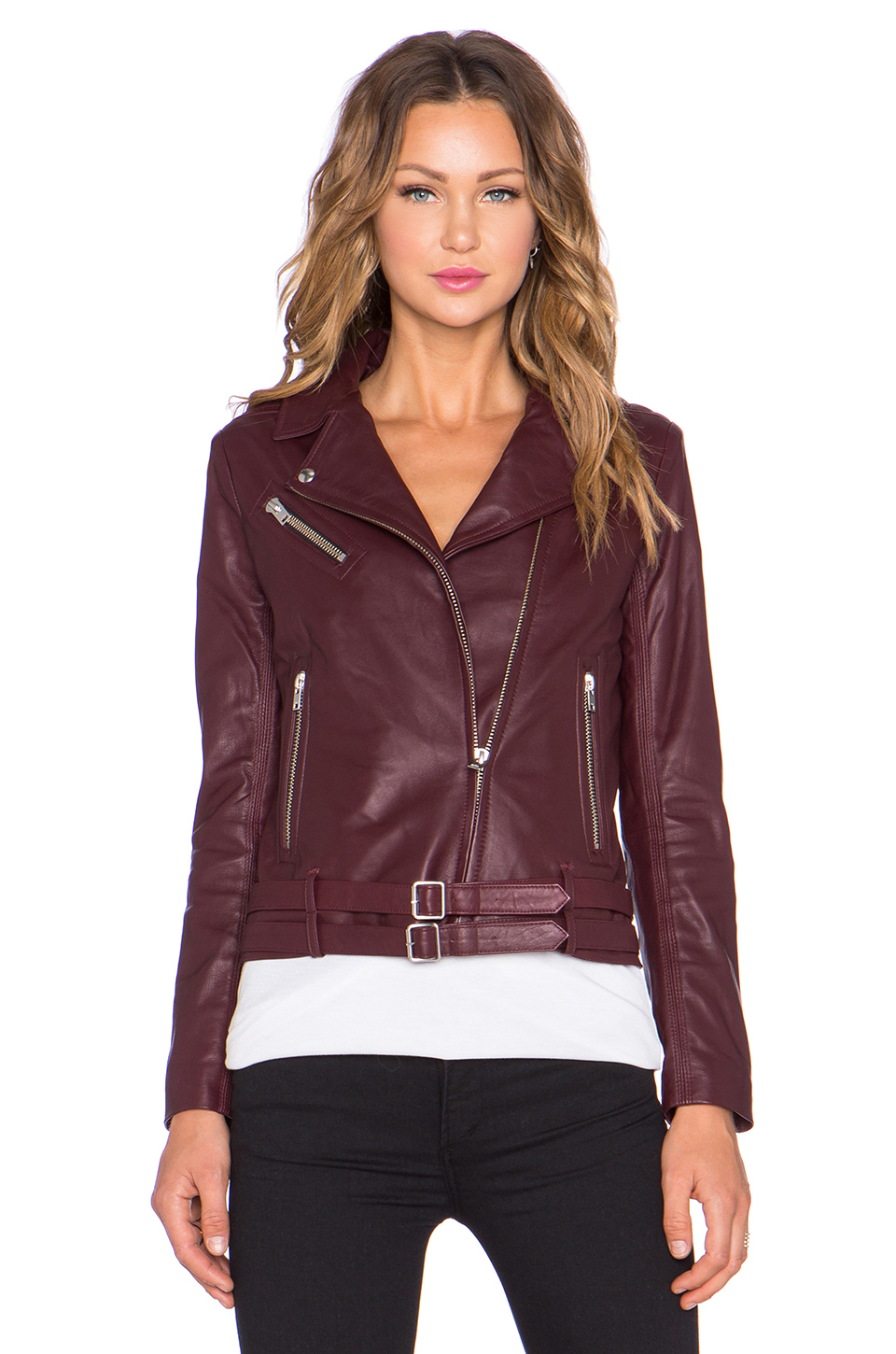 Lyst Iro Jone Leather Jacket In Purple Gallery