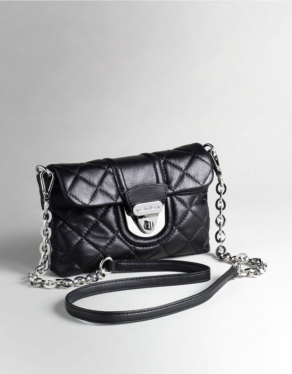 Lyst Calvin Klein Quilted Leather Crossbody Bag In Black Gallery