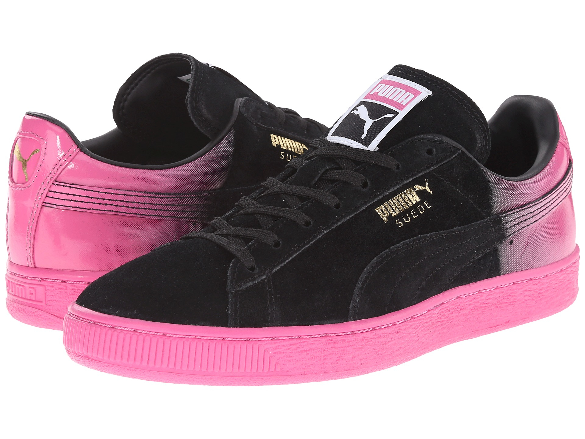 puma suede noir et rose puma suede noir et rose
