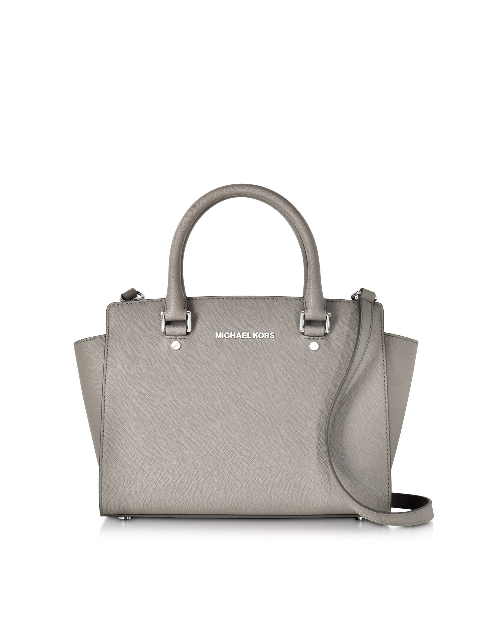 Lyst Michael Kors Pearl Gray Saffiano Leather Selma Medium T Zip Gallery