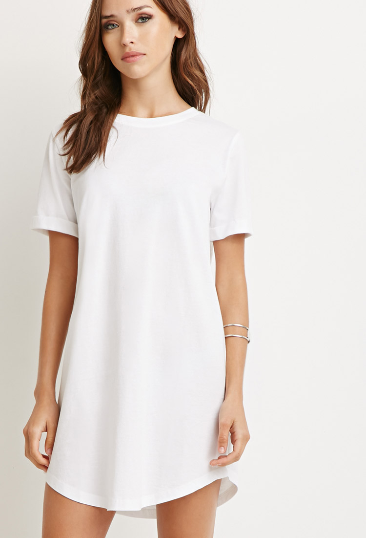 Forever 21 Classic T shirt  Dress  in White  Lyst