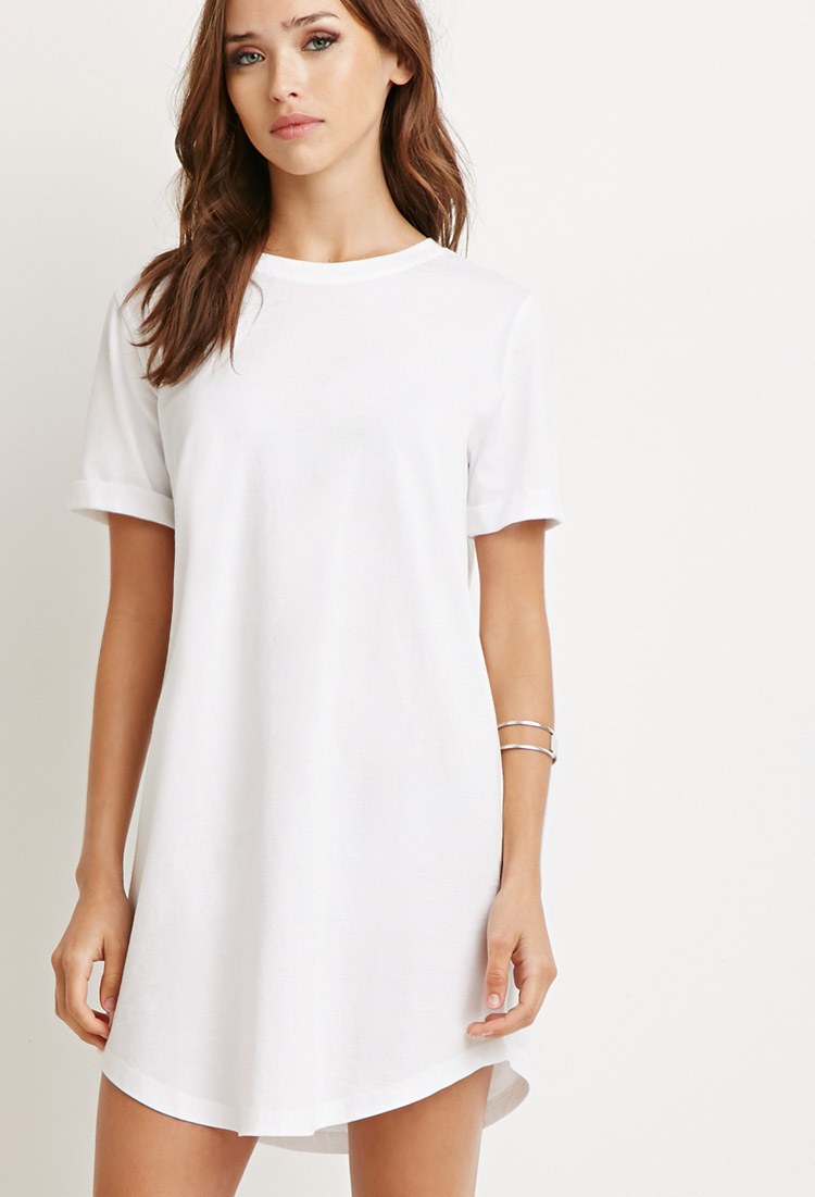 Forever 21 Classic T  shirt  Dress  in White  Lyst