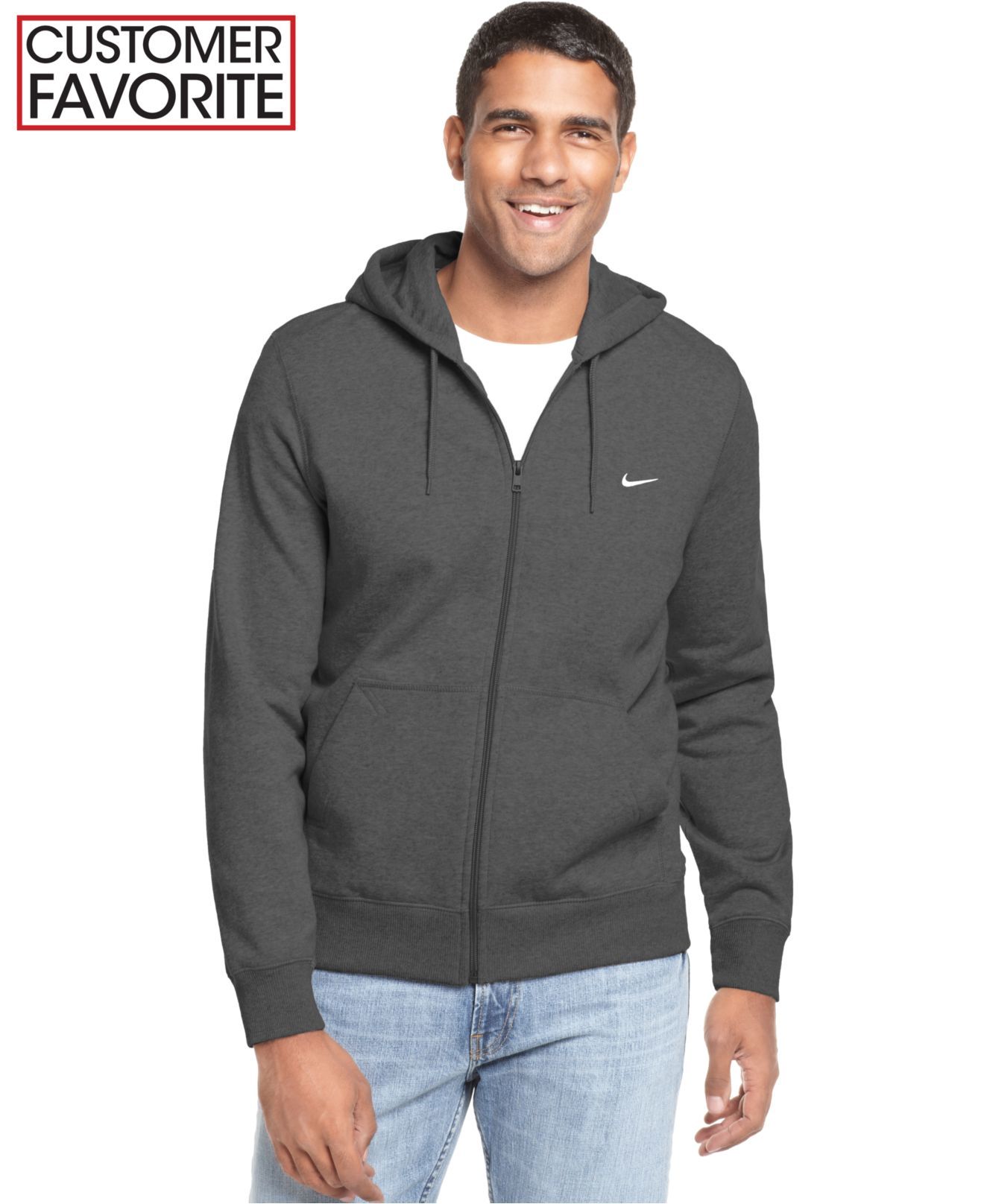 Lyst - Nike Men's Classic Fleece Full-zip Hoodie in Gray for Men