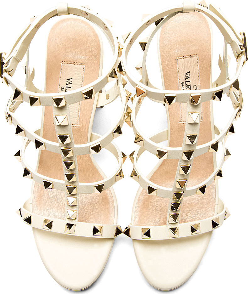 valentino ivory rockstud shoes