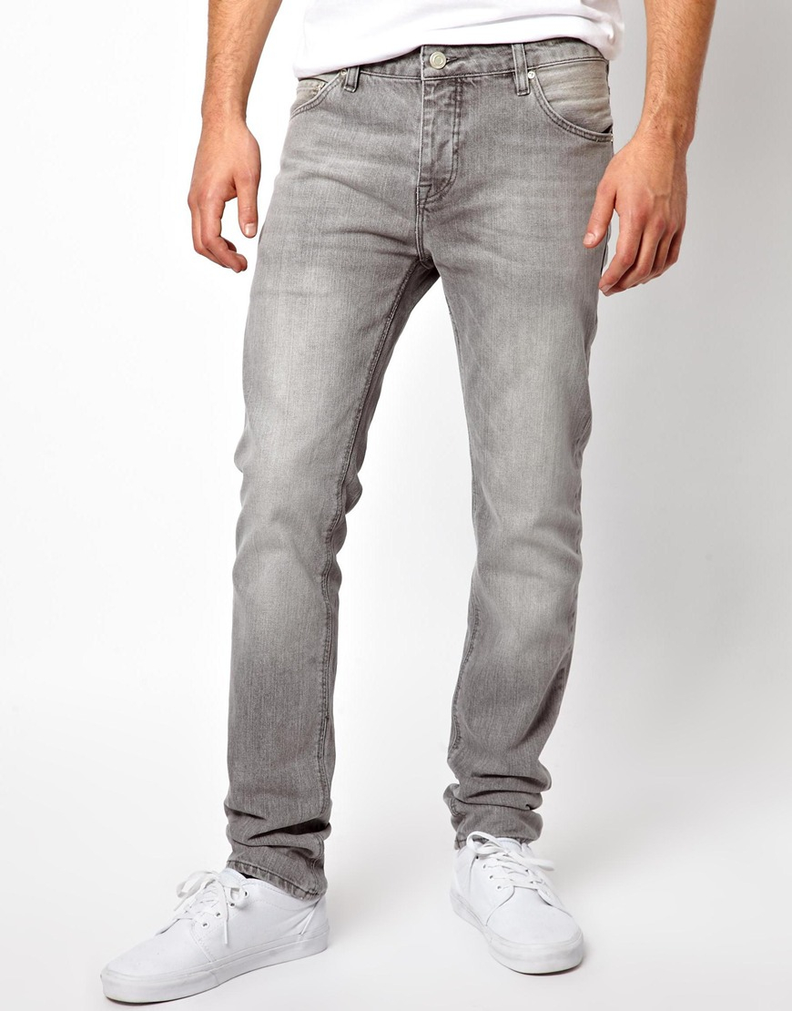 Lyst - Asos Slim Jeans In Grey Wash in Gray for Men