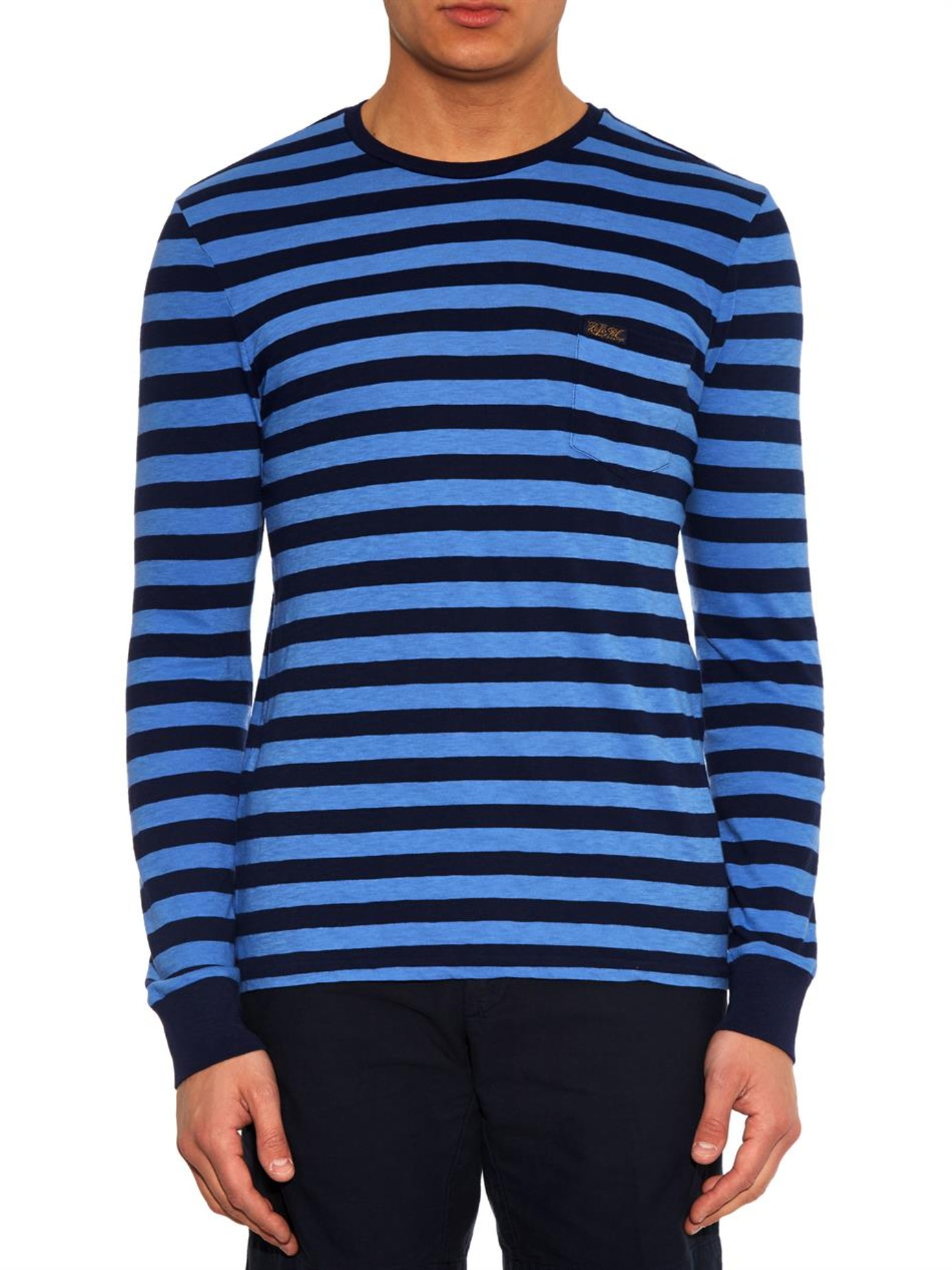 striped shirt jersey sleeved polo ralph lauren multi navy multicolor lyst