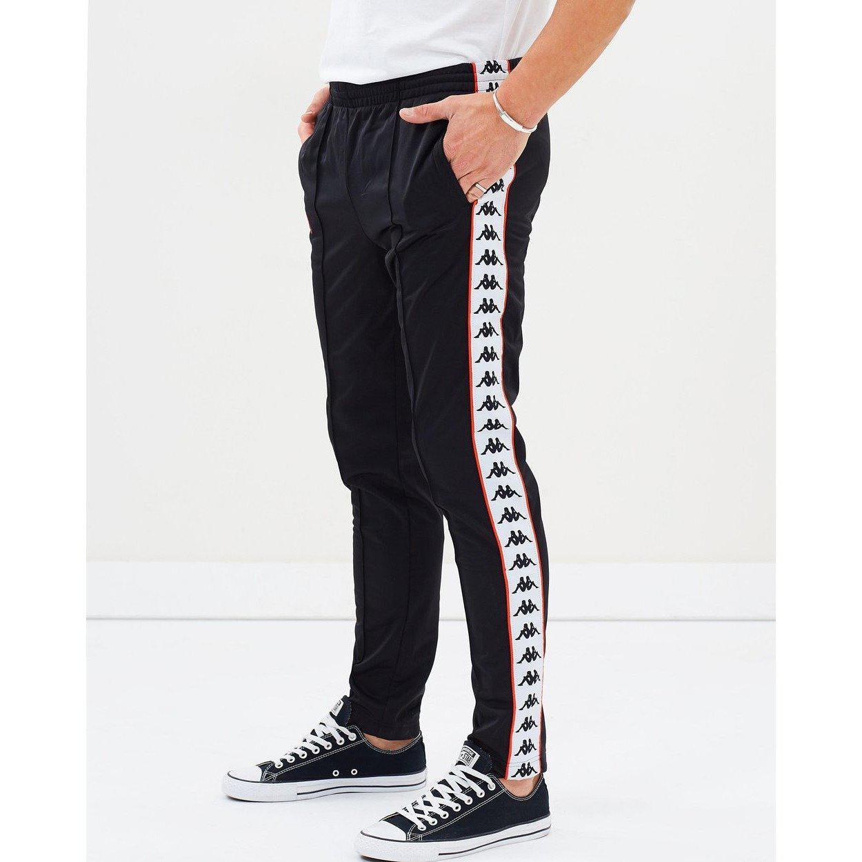 kappa track pants mens black