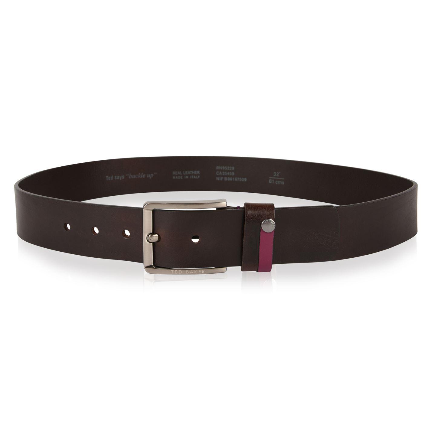 Mens Brown Leather Belt Ted Baker | semashow.com