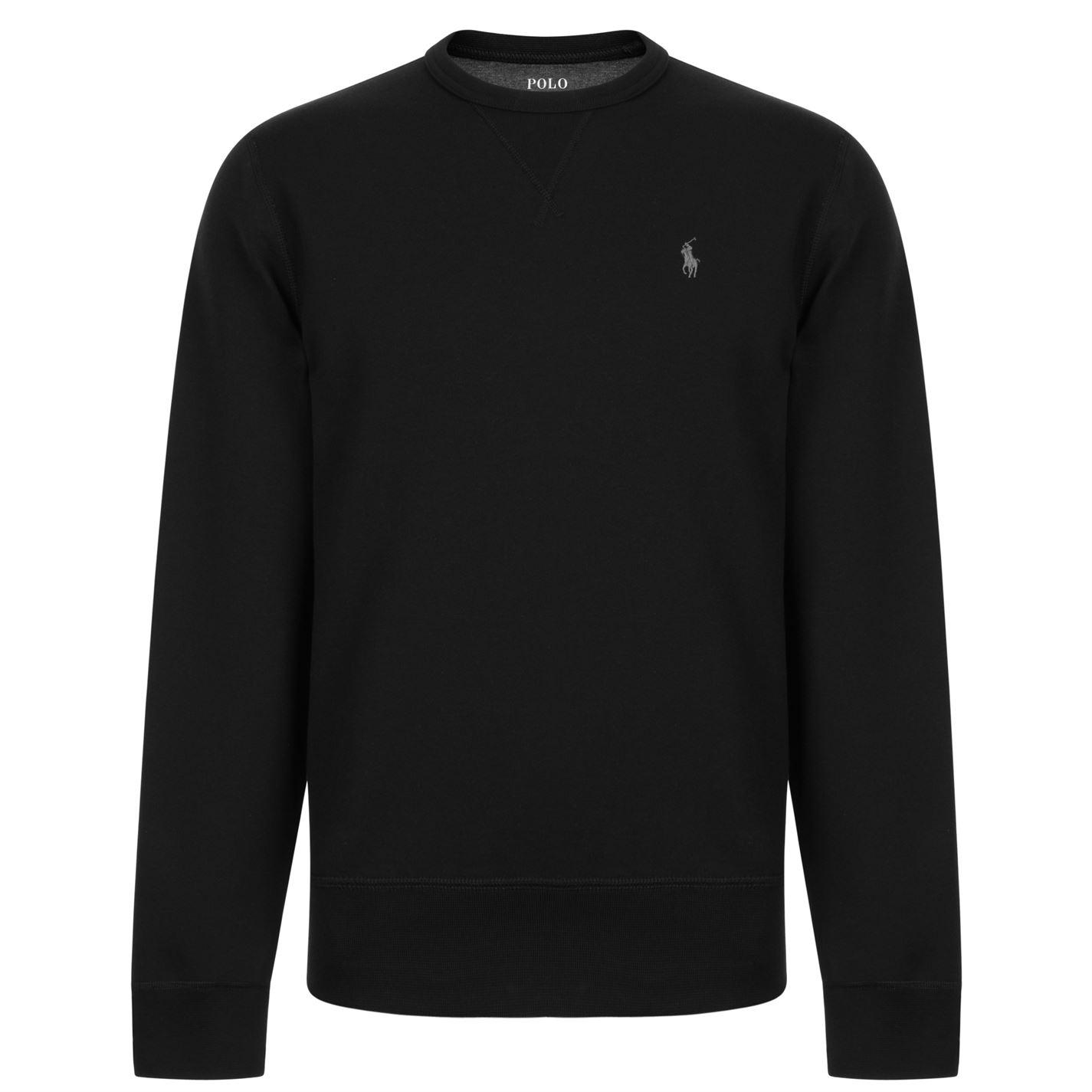 Lyst - Polo Ralph Lauren Logo Crew Neck Sweatshirt in Black for Men
