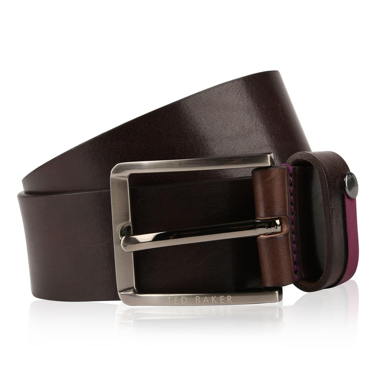Ted Baker Contrast Leather Belt in Brown for Men - Lyst