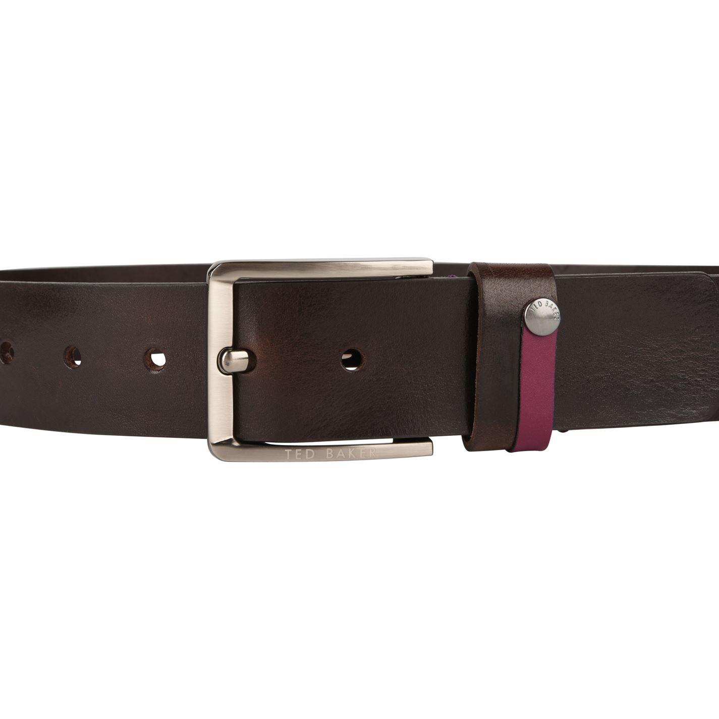 Ted Baker Contrast Leather Belt in Brown for Men - Lyst