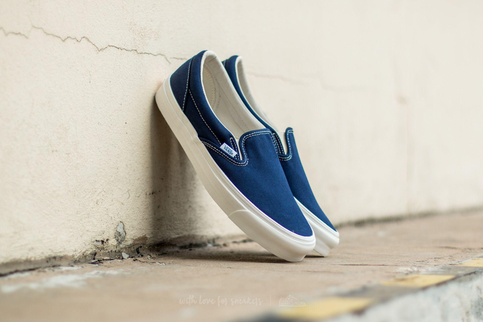Lyst - Vans Og Classic Slip-on Canvas Peacoat in Blue for Men Vans. Men's Blue Og Classic Slip-on Canvas Peacoat