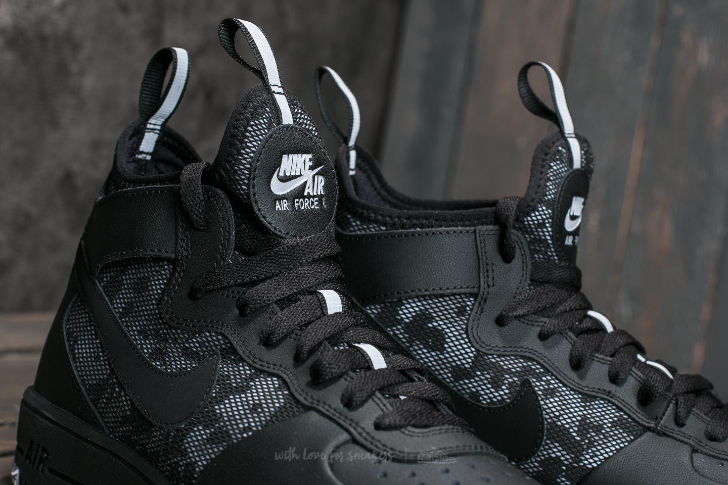 Nike Leather Air Force 1 Ultraforce Mid Black Black wolf Nike Leather Air Force 1 Ultraforce Mid Black Black wolf