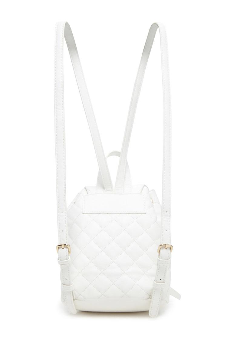 Forever 21 Quilted Mini Backpack in White - Lyst