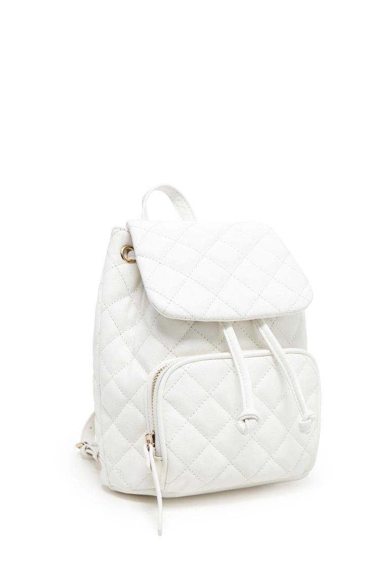 Forever 21 Quilted Mini Backpack in White | Lyst