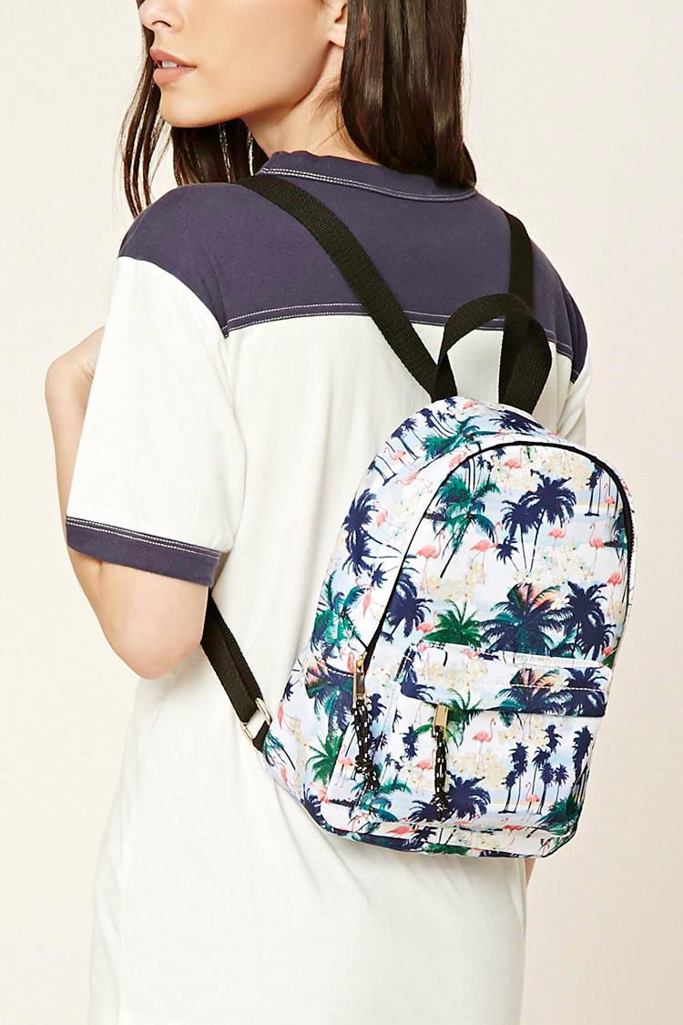 Forever 21 Palm Tree Print Mini Backpack in Blue | Lyst