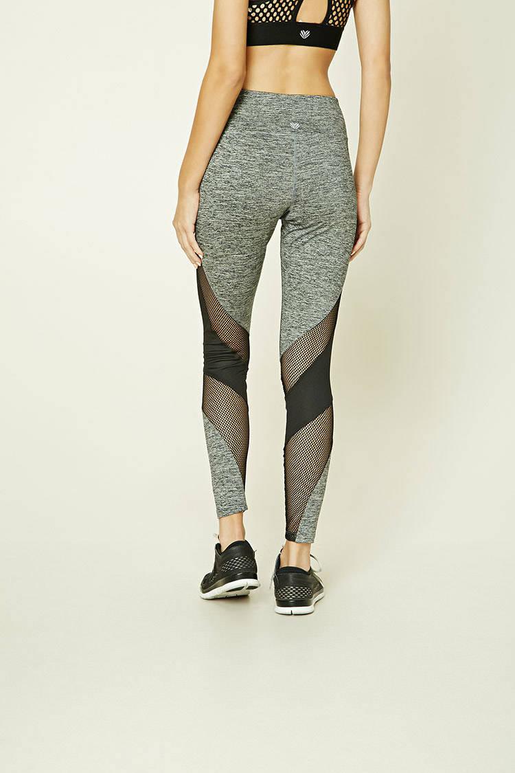 Lyst - Forever 21 Active Mesh-panel Leggings in Black Gallery