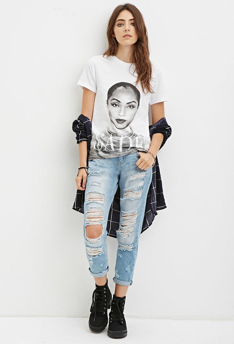 Forever 21 Cotton Sade Graphic Tee in Black - Lyst