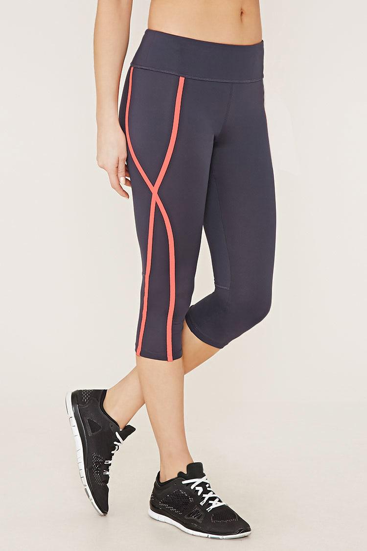 Lyst - Forever 21 Active Contrast Capri Leggings in Black Gallery