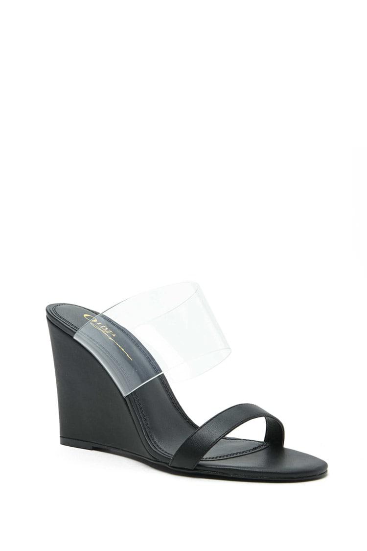 clear slip on wedges