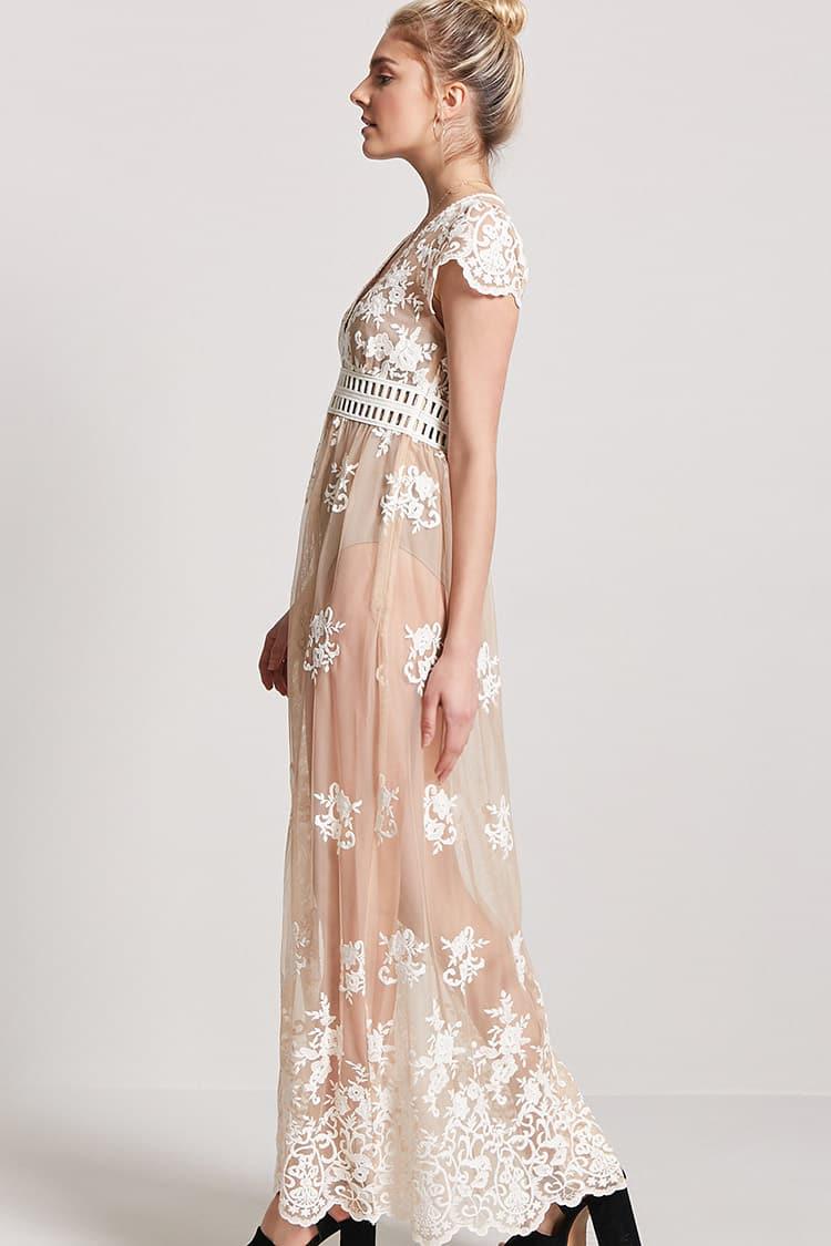 floral embroidered maxi dress forever 21