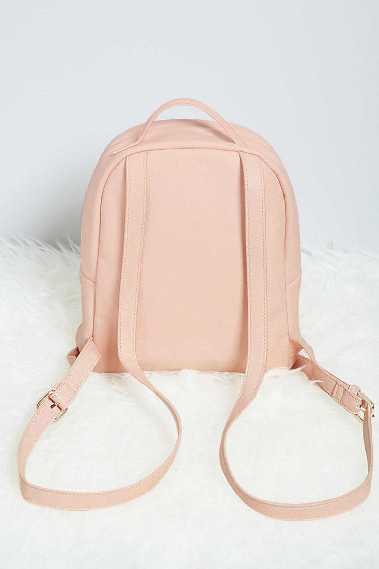 baby pink leather backpack