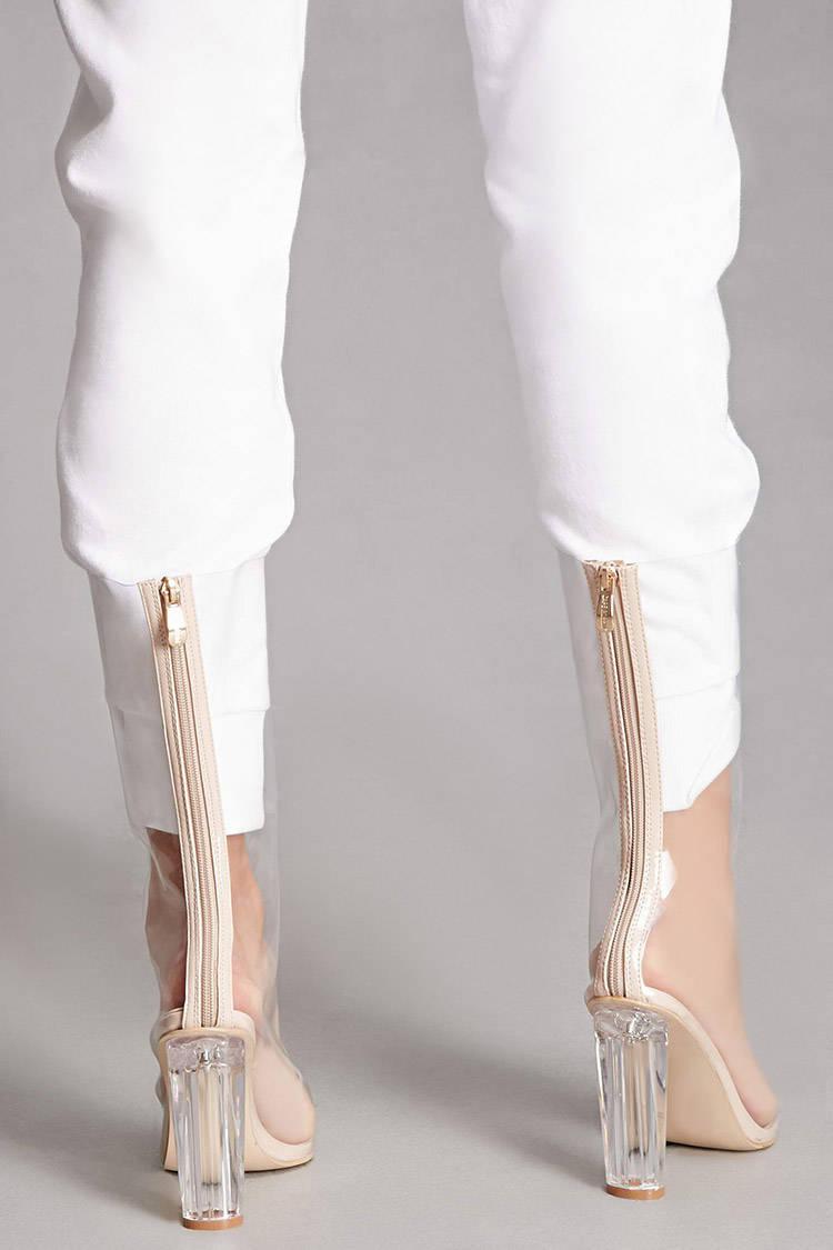 Forever 21 Tall Clear Lucite Heel Boots in White Lyst
