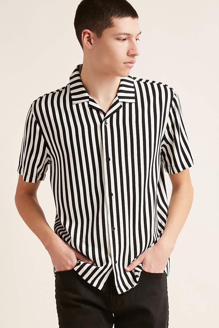 black and white vertical striped shirt forever 21