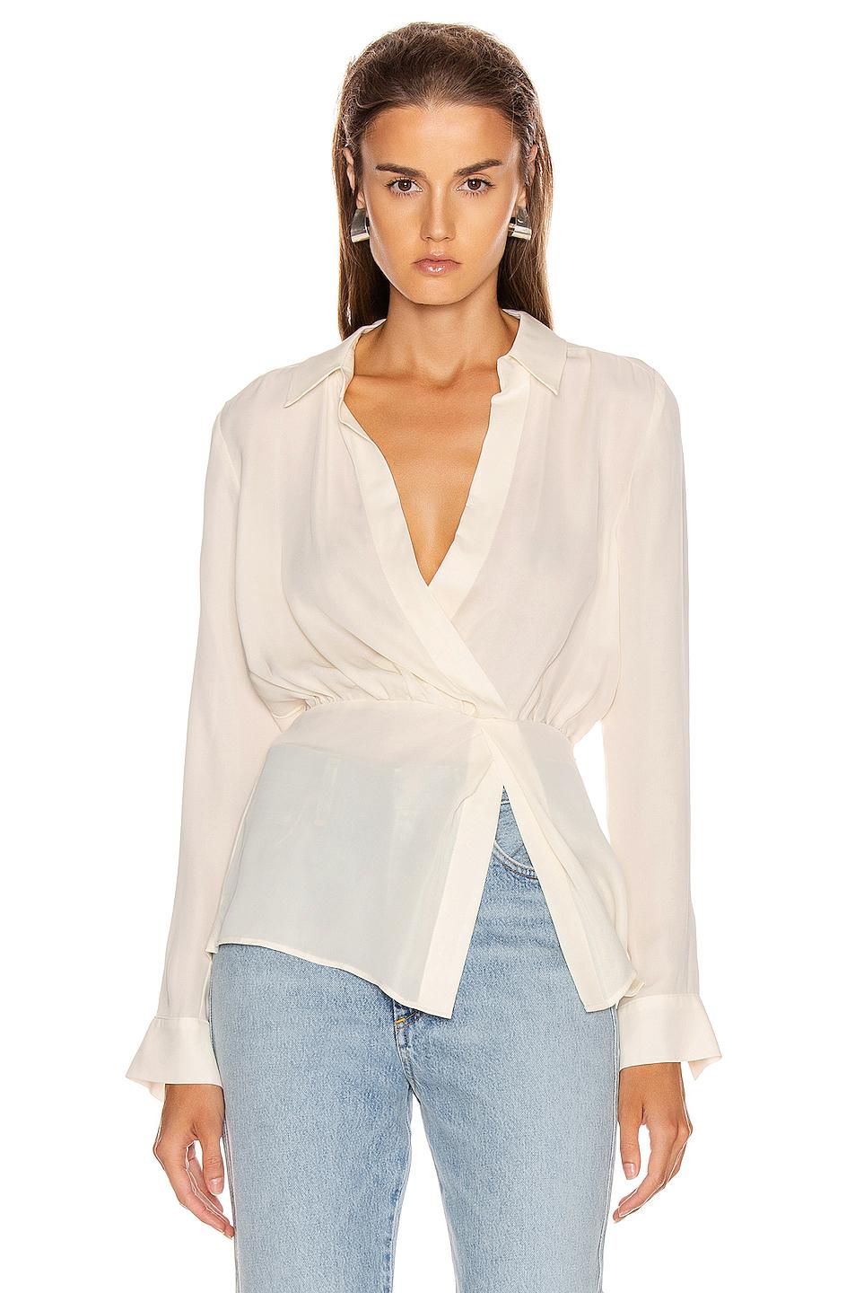 Veronica Beard Silk Clyde Top in White - Lyst