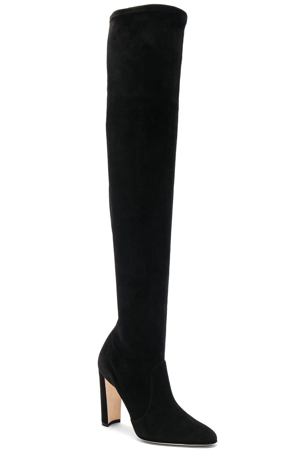 Lyst - Manolo Blahnik Suede Pascalla Boots in Black