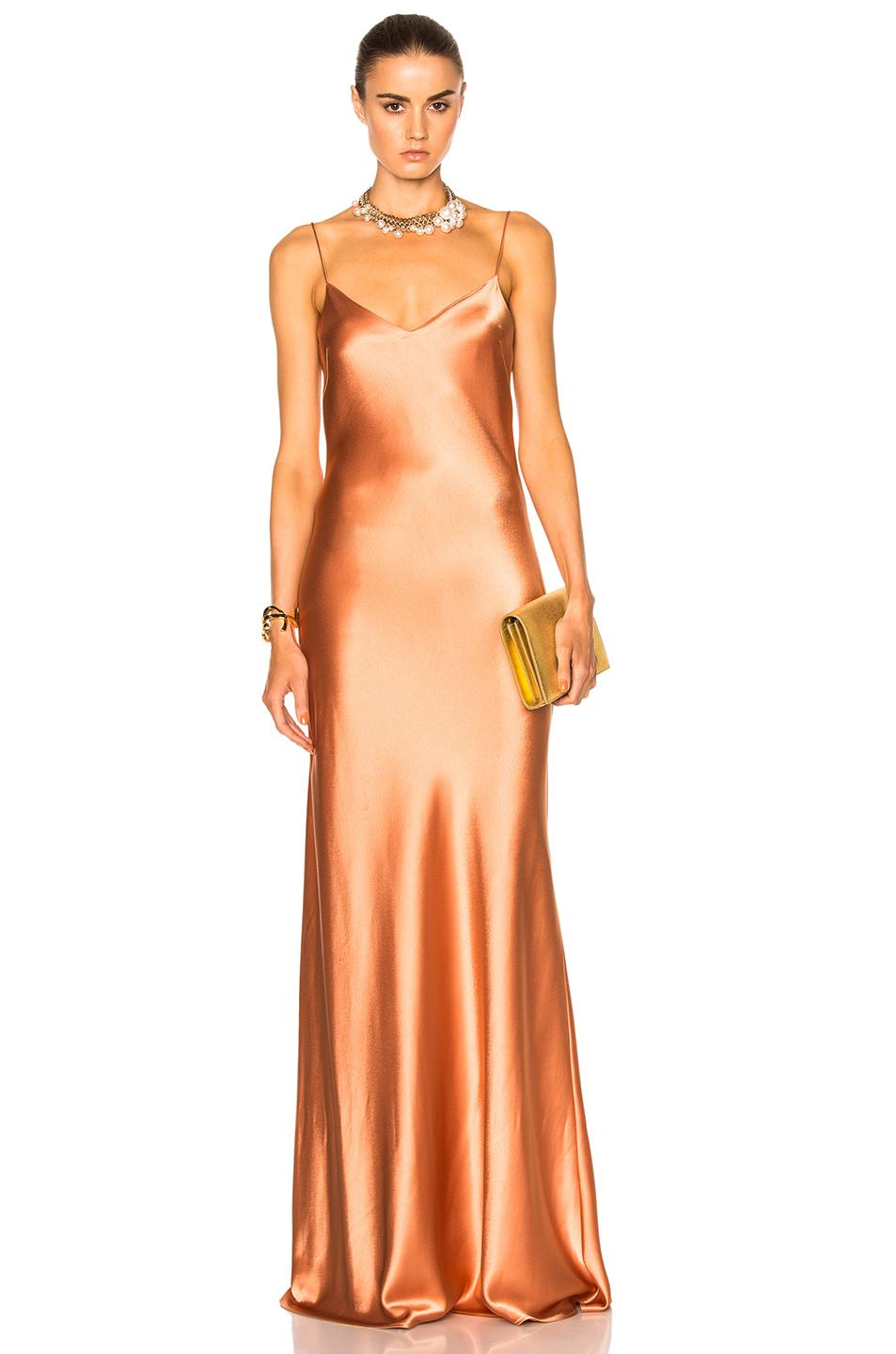 Galvan london Alcazar Vneck Dress in Orange Lyst