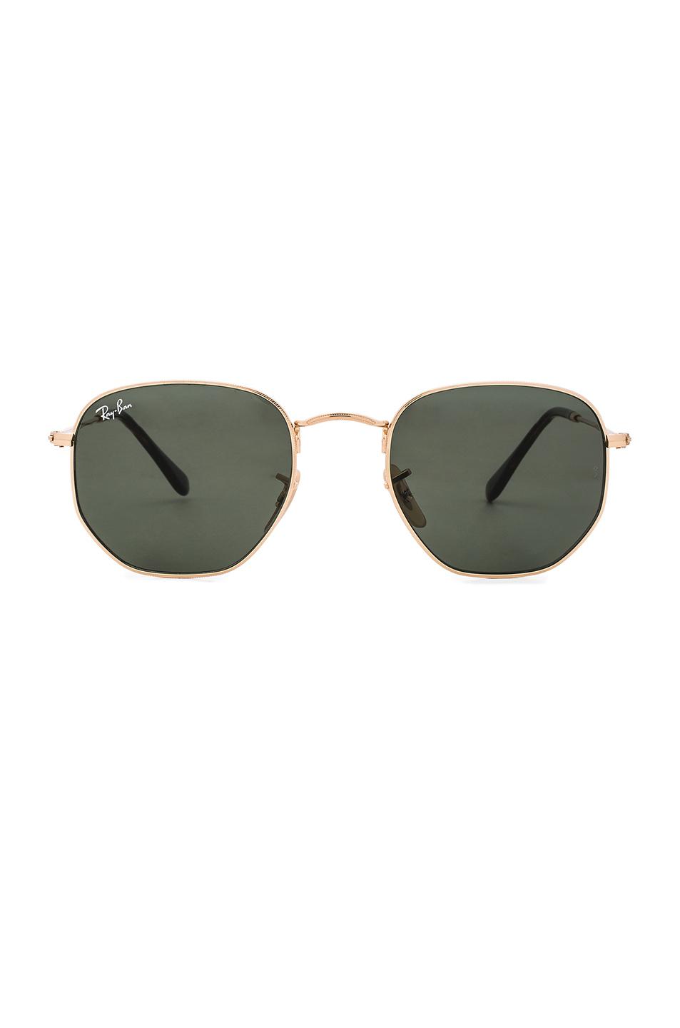 Ray Ban Hexagon Sunglasses In Metallic Lyst