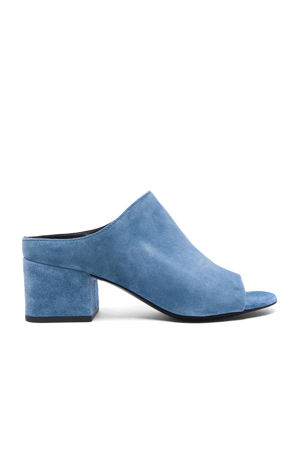 Lyst - 3.1 Phillip Lim Suede Cube Open Toe Slip Ons in Blue
