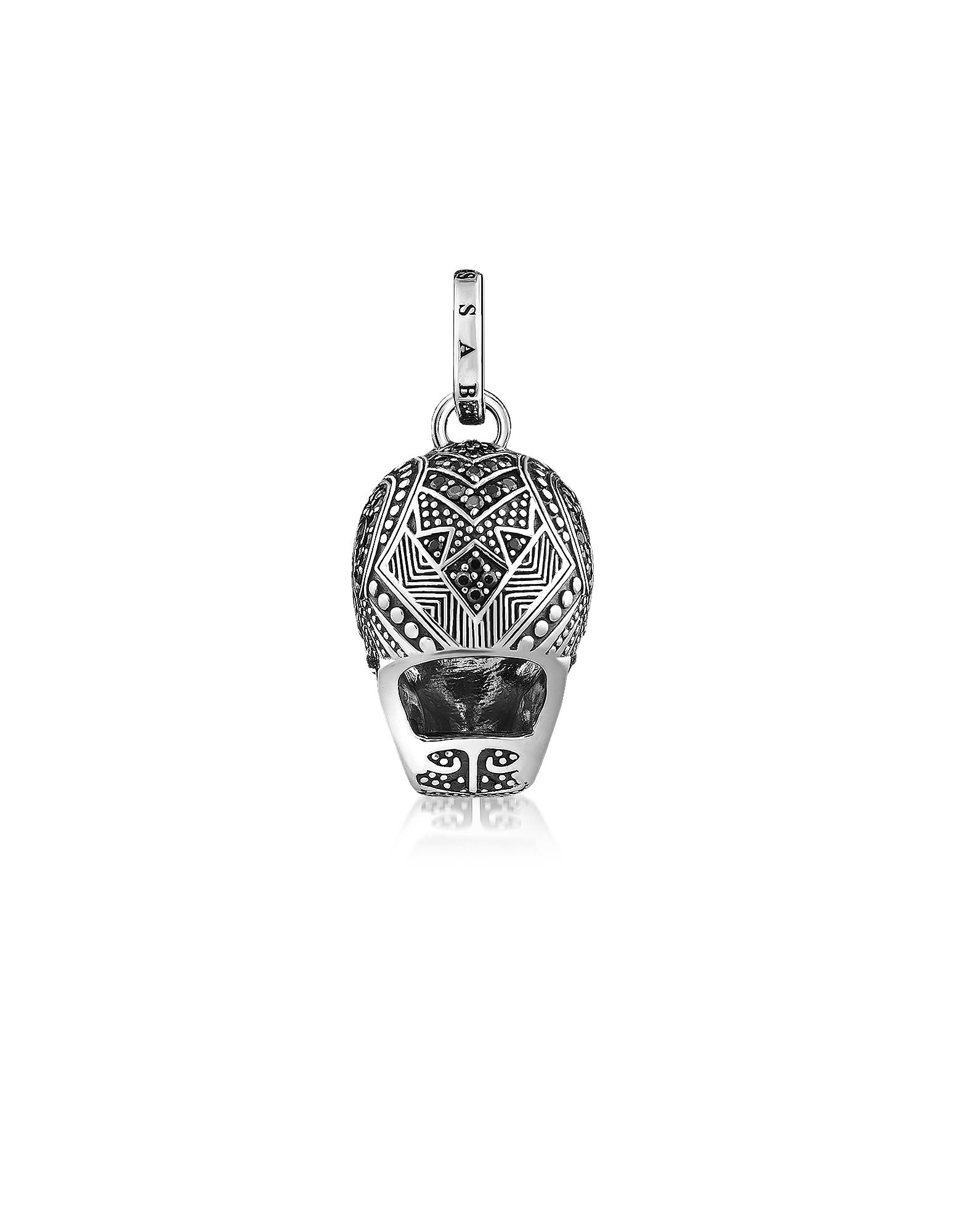 Thomas Sabo Blackened 925 Sterling Silver And Zirconia Maori Skull View Fullscreen