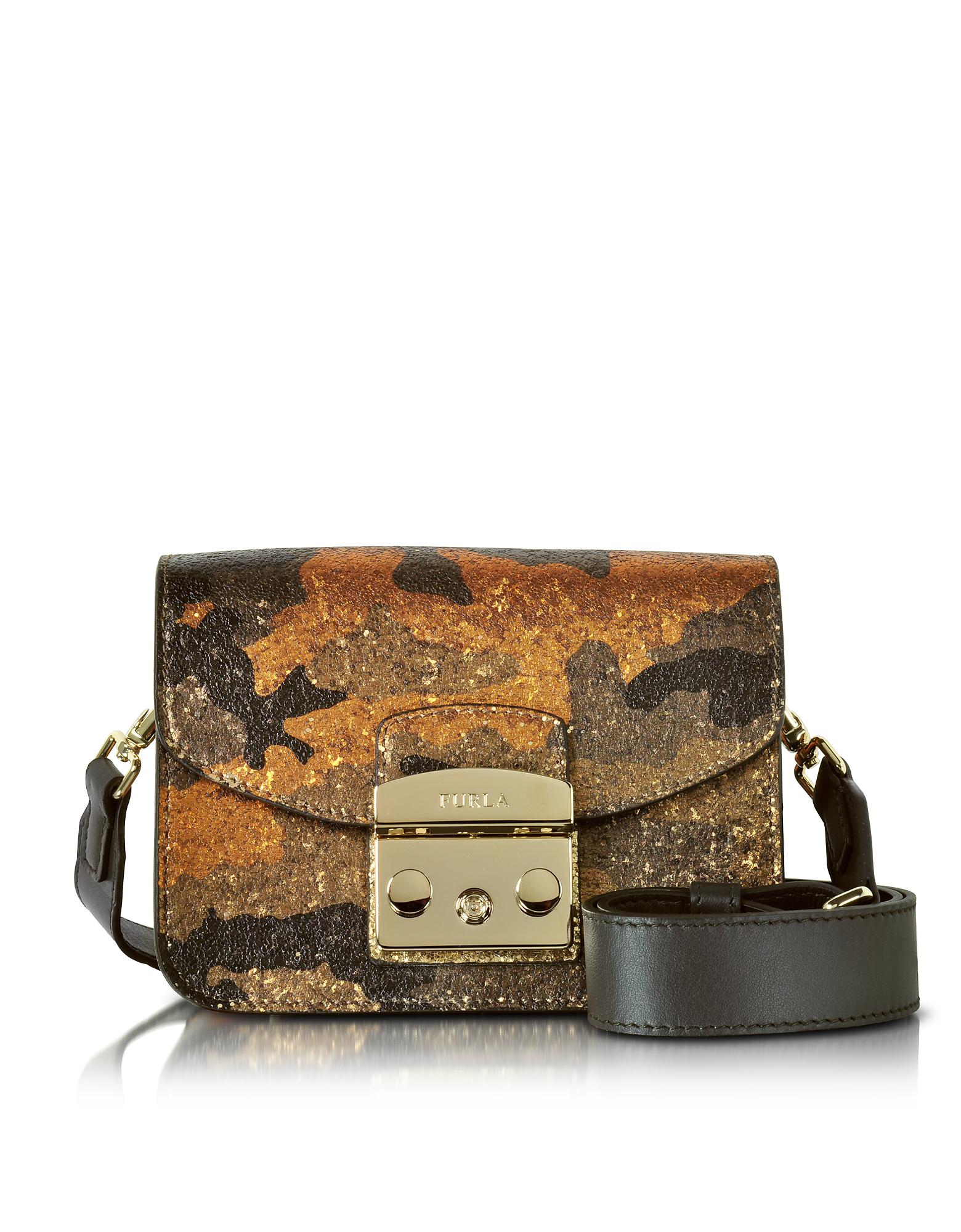 Lyst Furla Toni Safari Metropolis Diamante Mini Crossbody Bag W/glitter