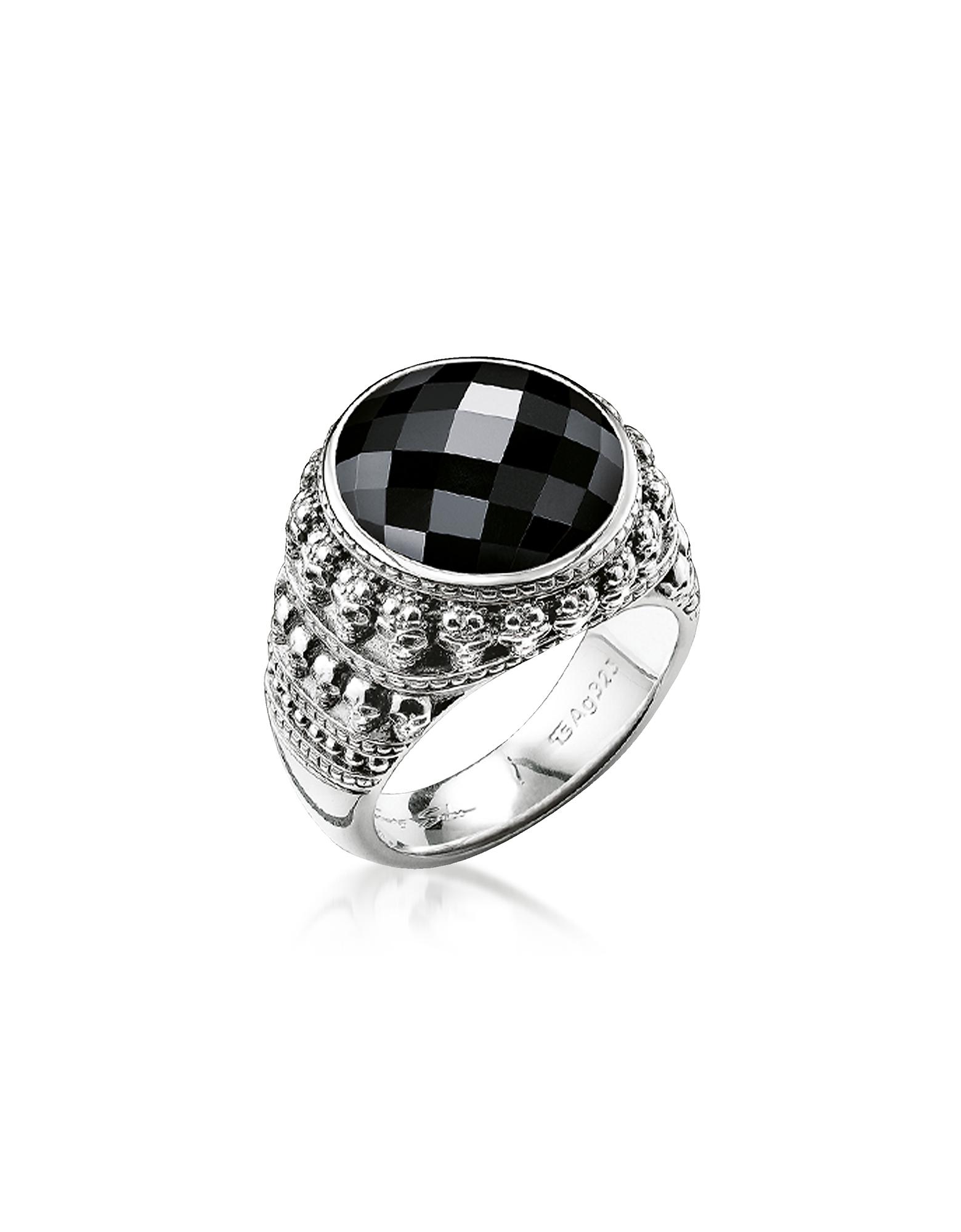 Lyst Thomas Sabo Rebel Skulls Sterling Silver Ring W/onyx in Metallic