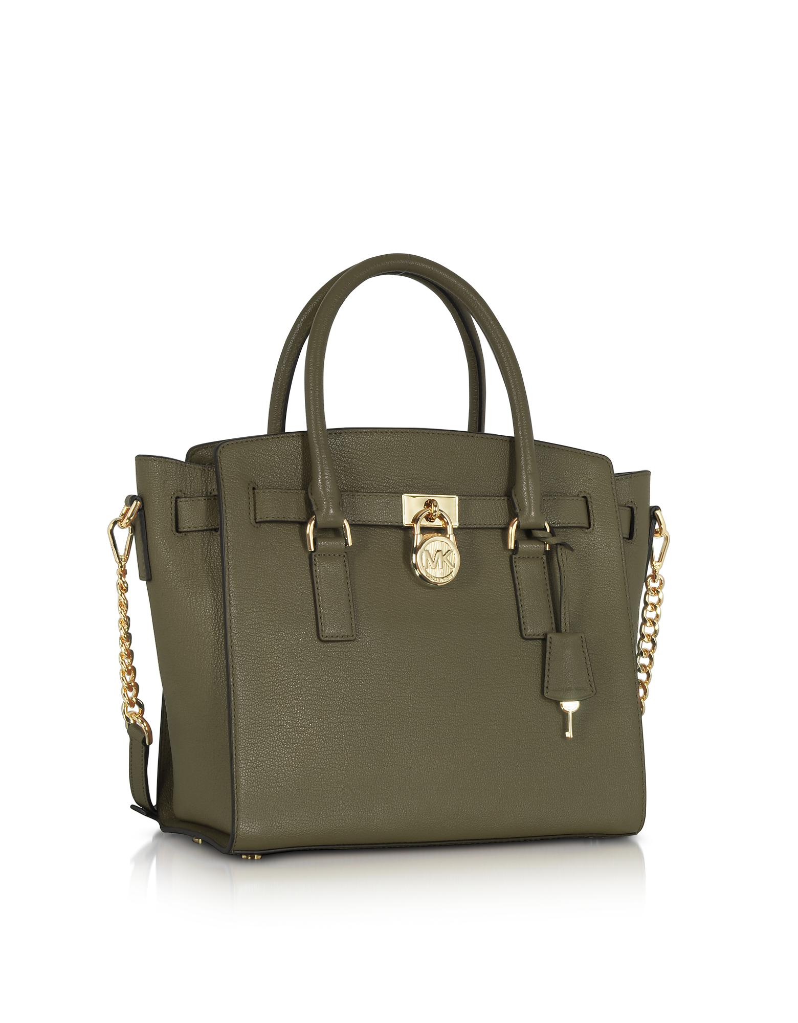 Lyst Michael Kors Hamilton Large Olive Green Pebbled Leather Gallery