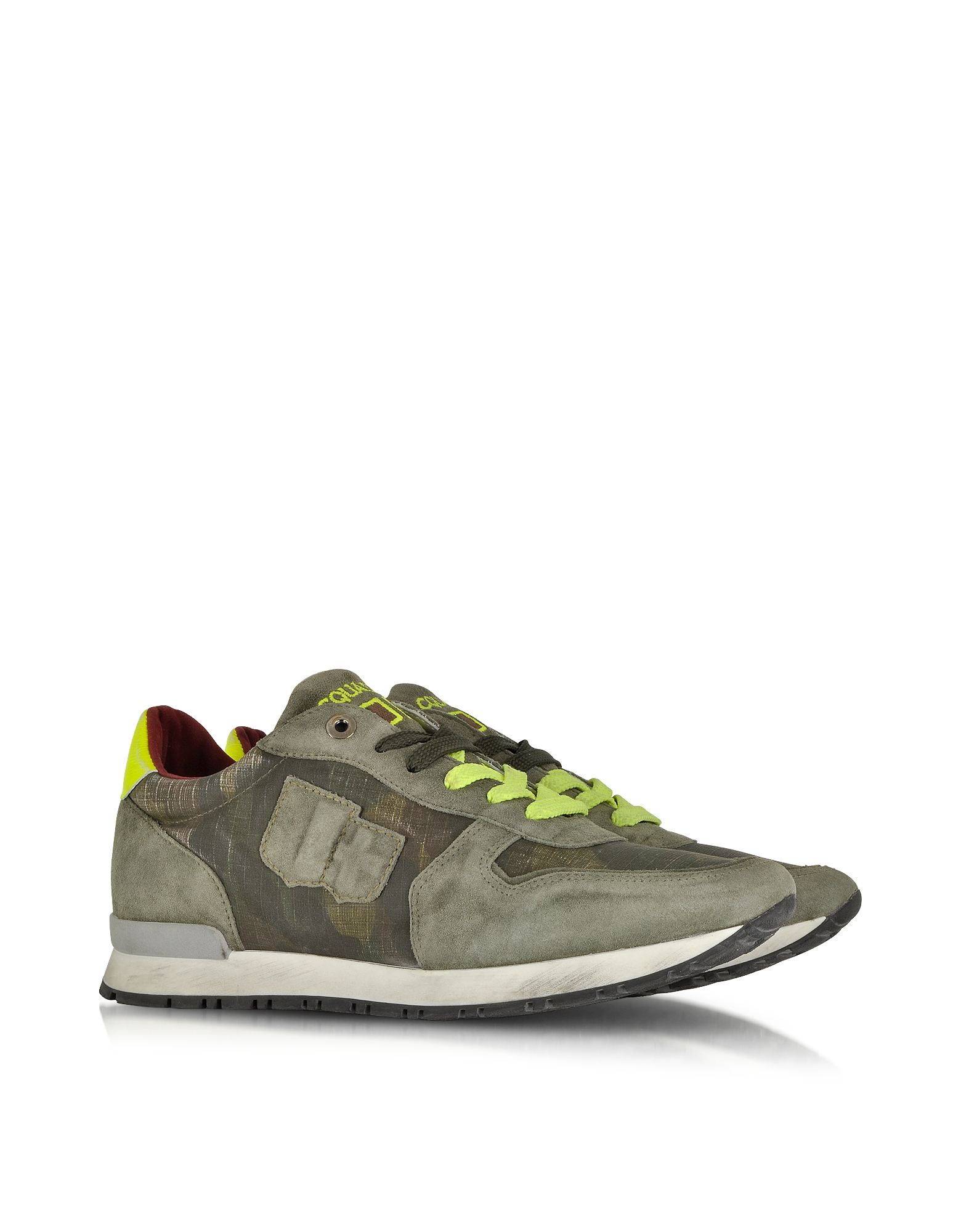 D’acquasparta Botticelli Camouflage Green Suede And Fabric Men's ...
