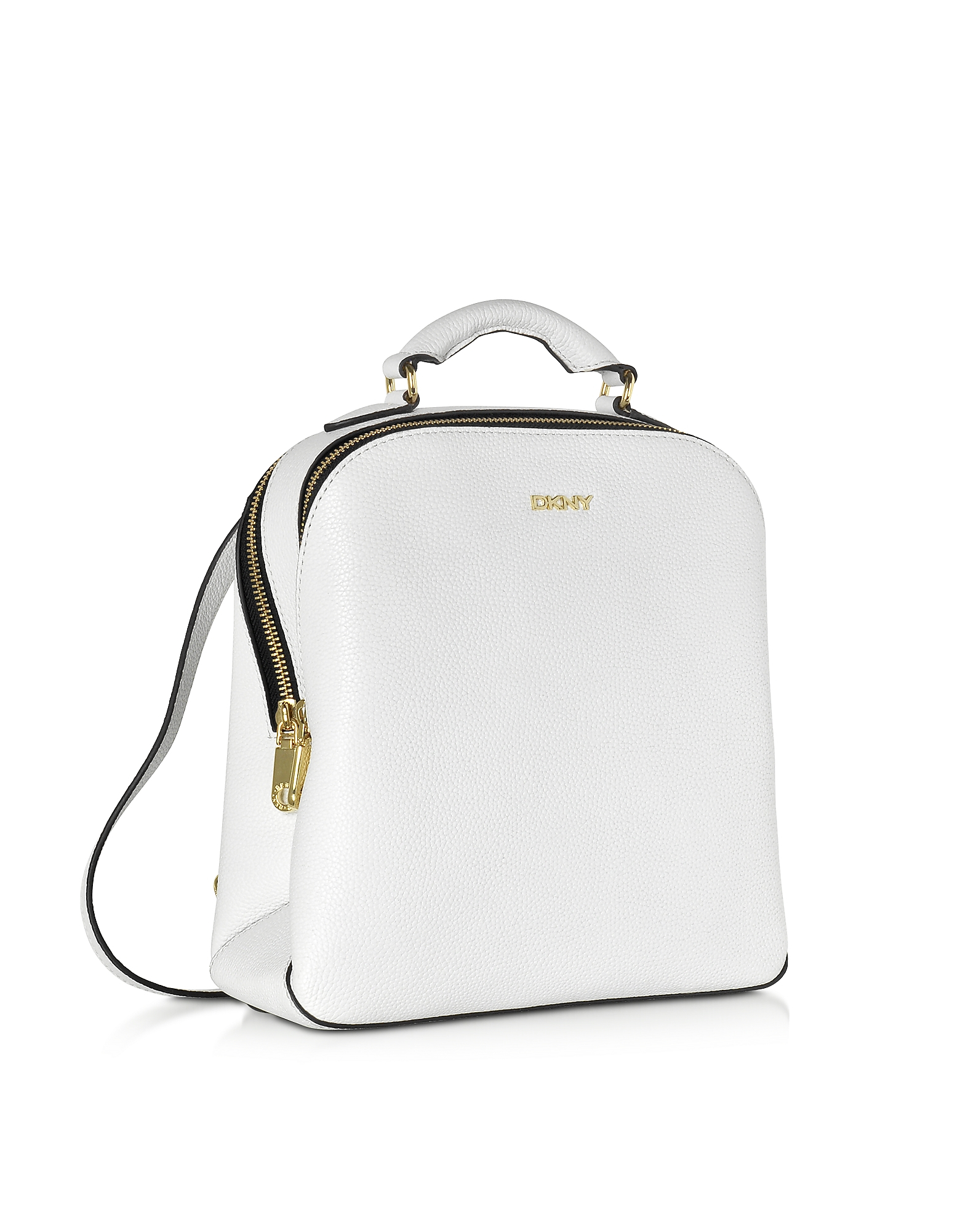 Dkny White Fine Pebble Leather Mini Backpack in White | Lyst