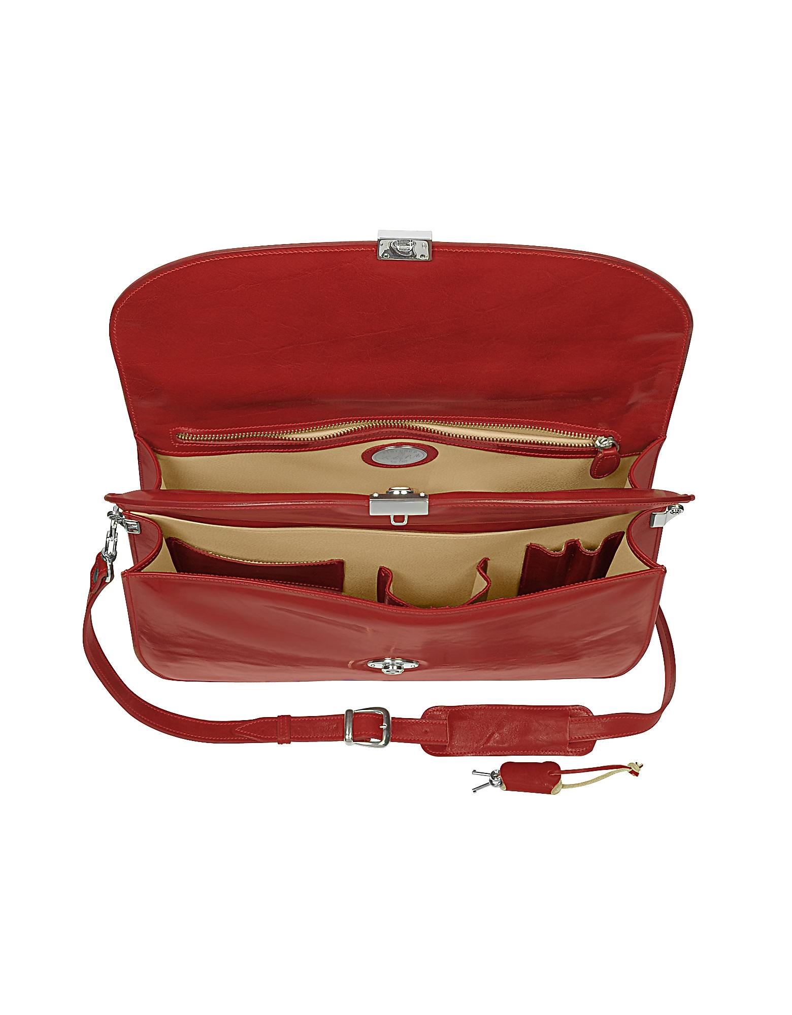 red leather briefcase