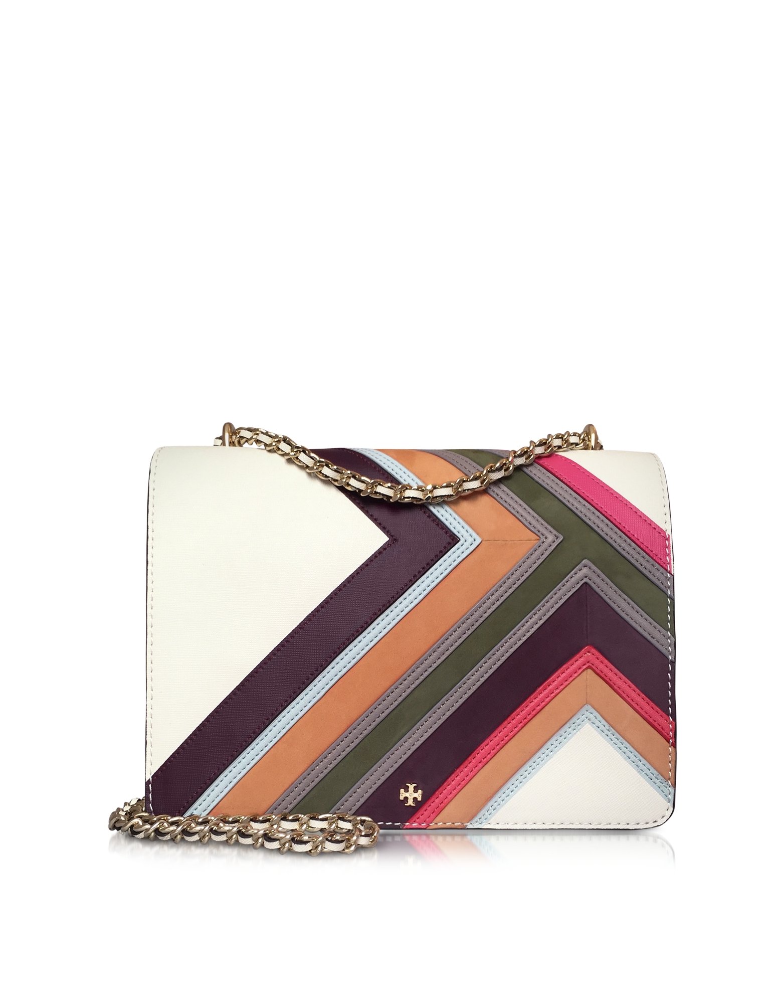 Tory burch Robinson Multi-stripe Convertible Shoulder Bag | Lyst