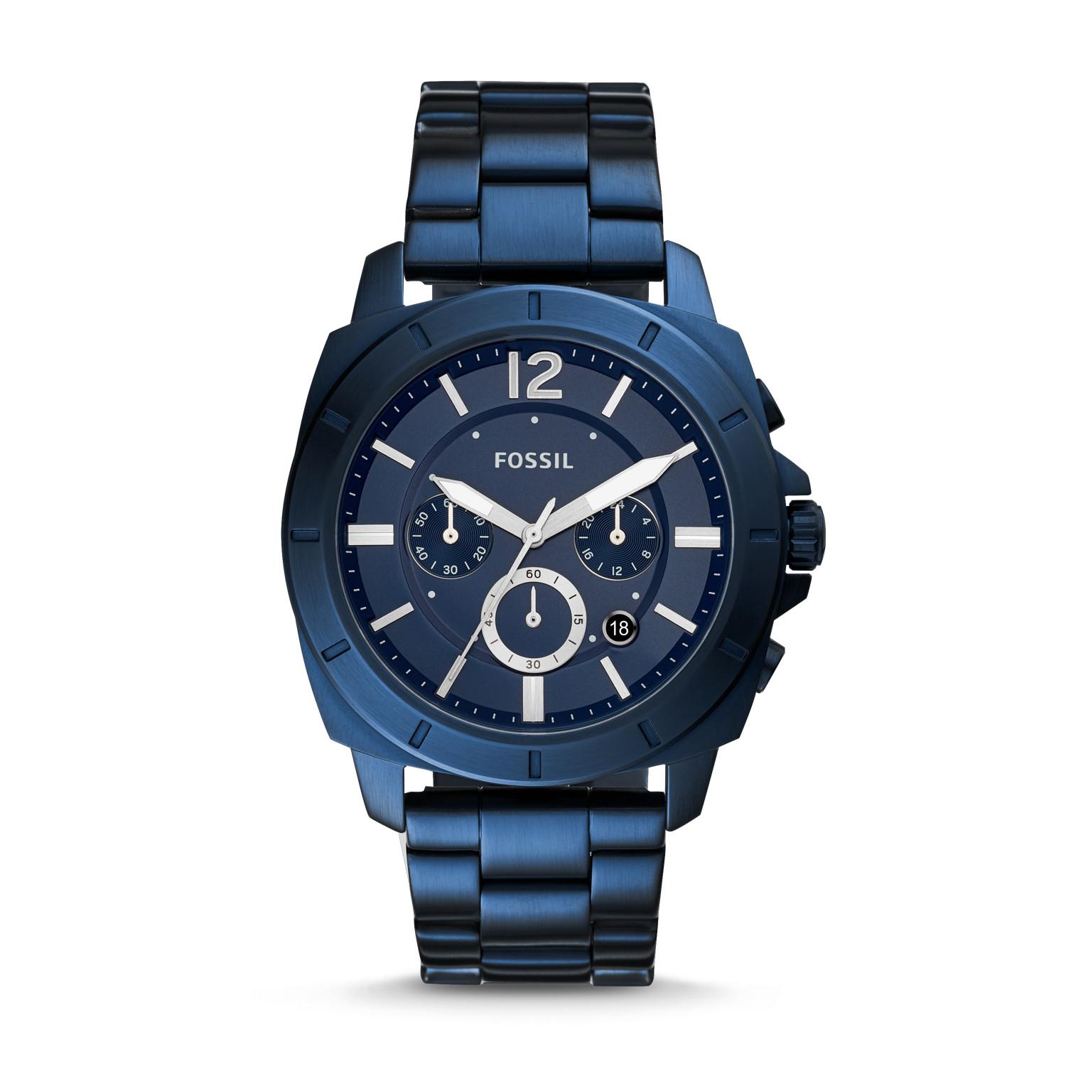 Fossil Privateer Sport Chronograph Ocean Blue Stainless Steel Watch ...