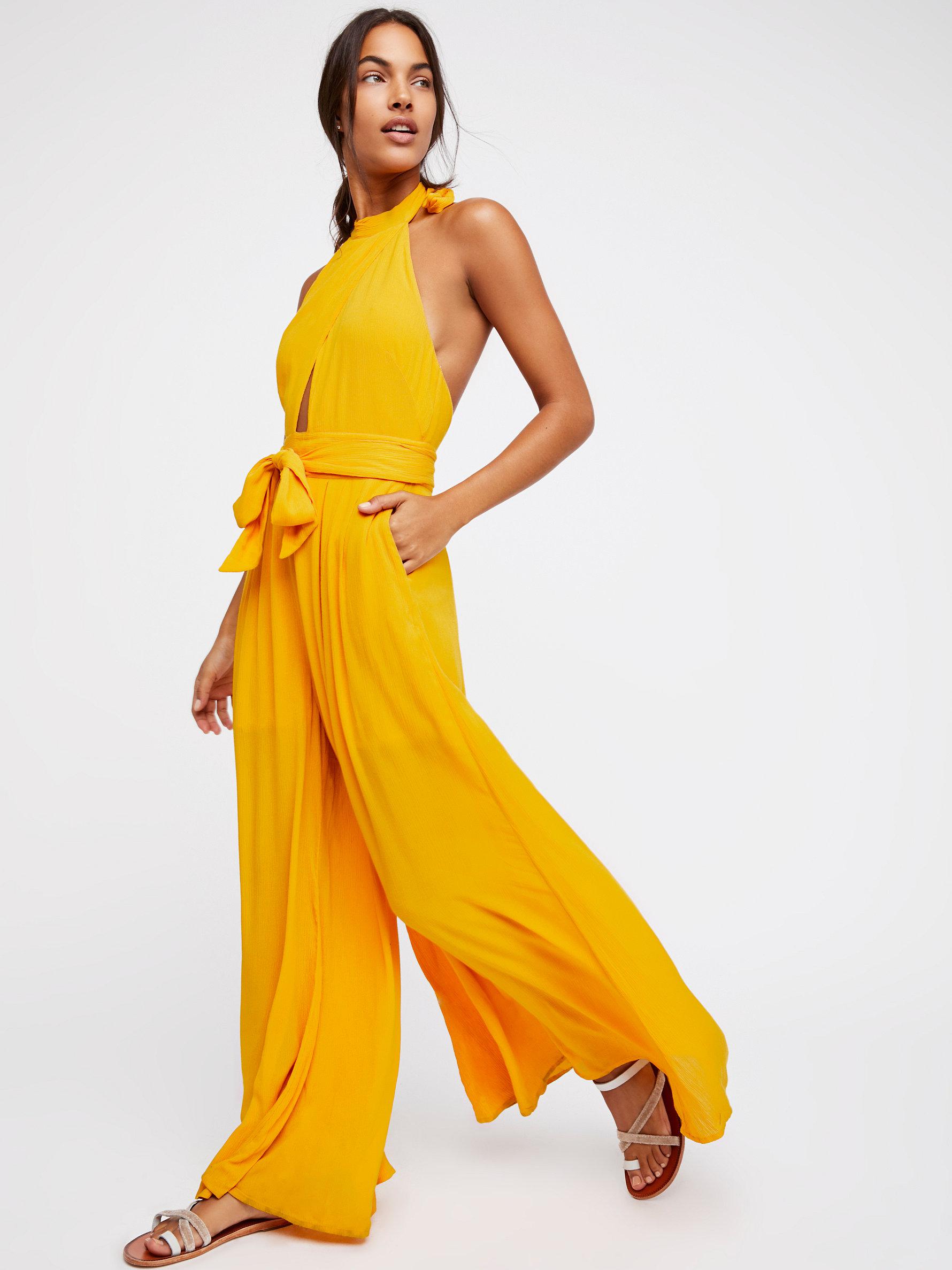 Lyst - Free People Kissing Sunlight Jumpsuit in Yellow