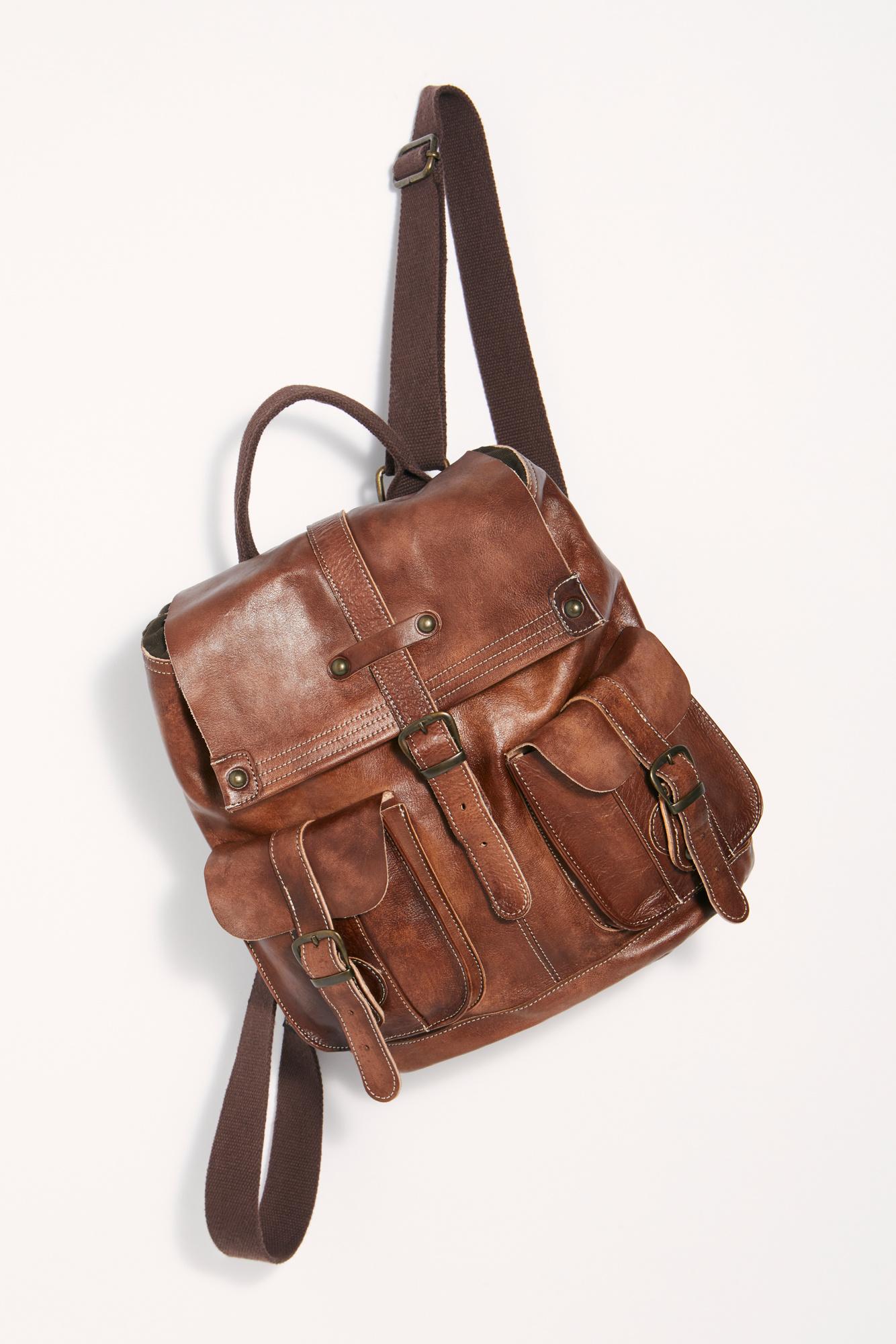 Free People Jericho Distressed Leather Backpack in Brown Lyst