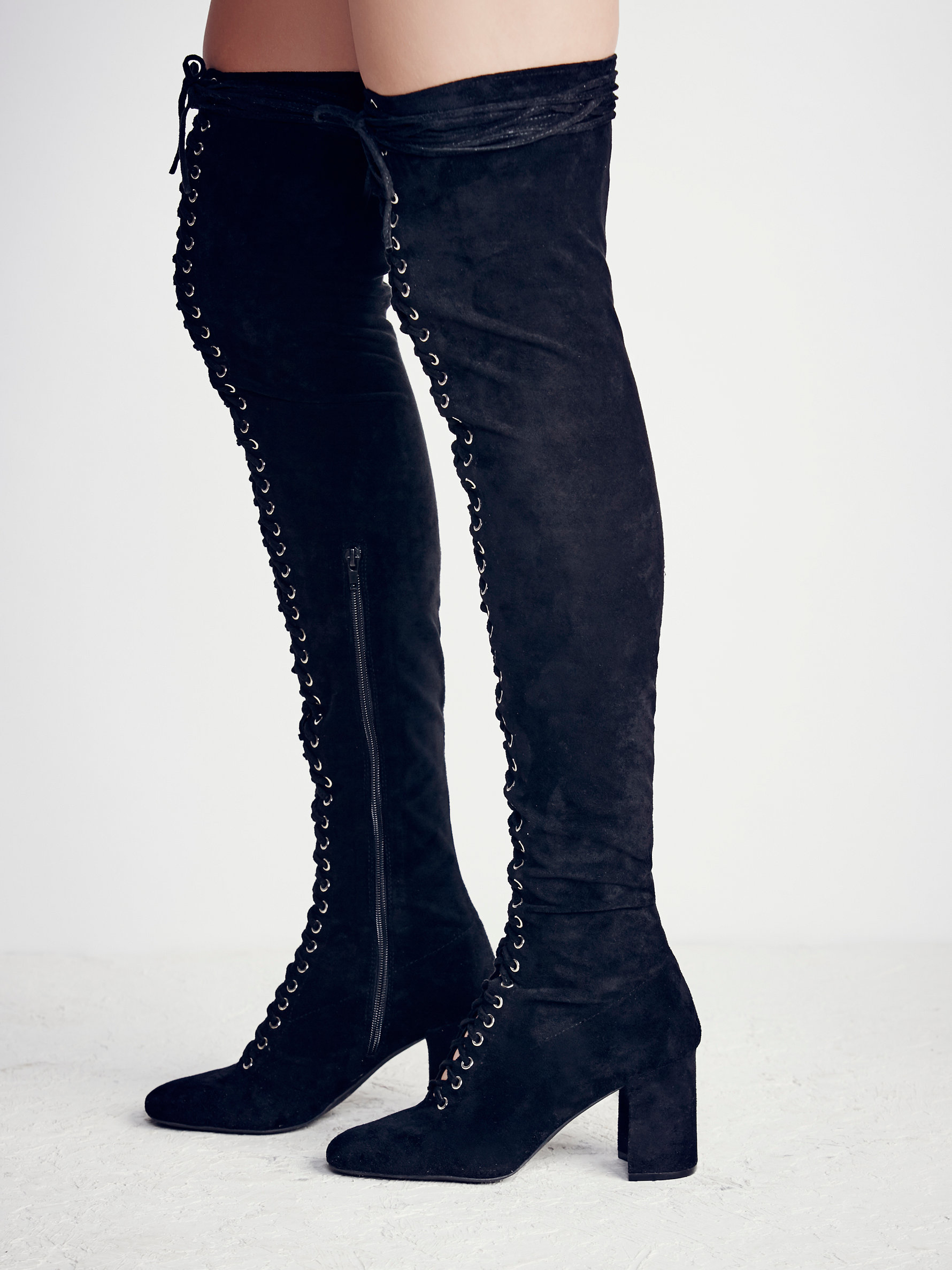 Free people Laila Thigh High Boot in Black | Lyst