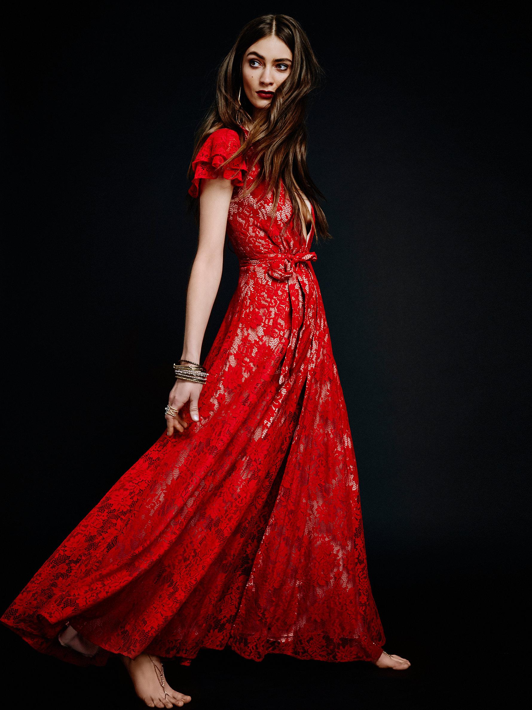 free people red dress