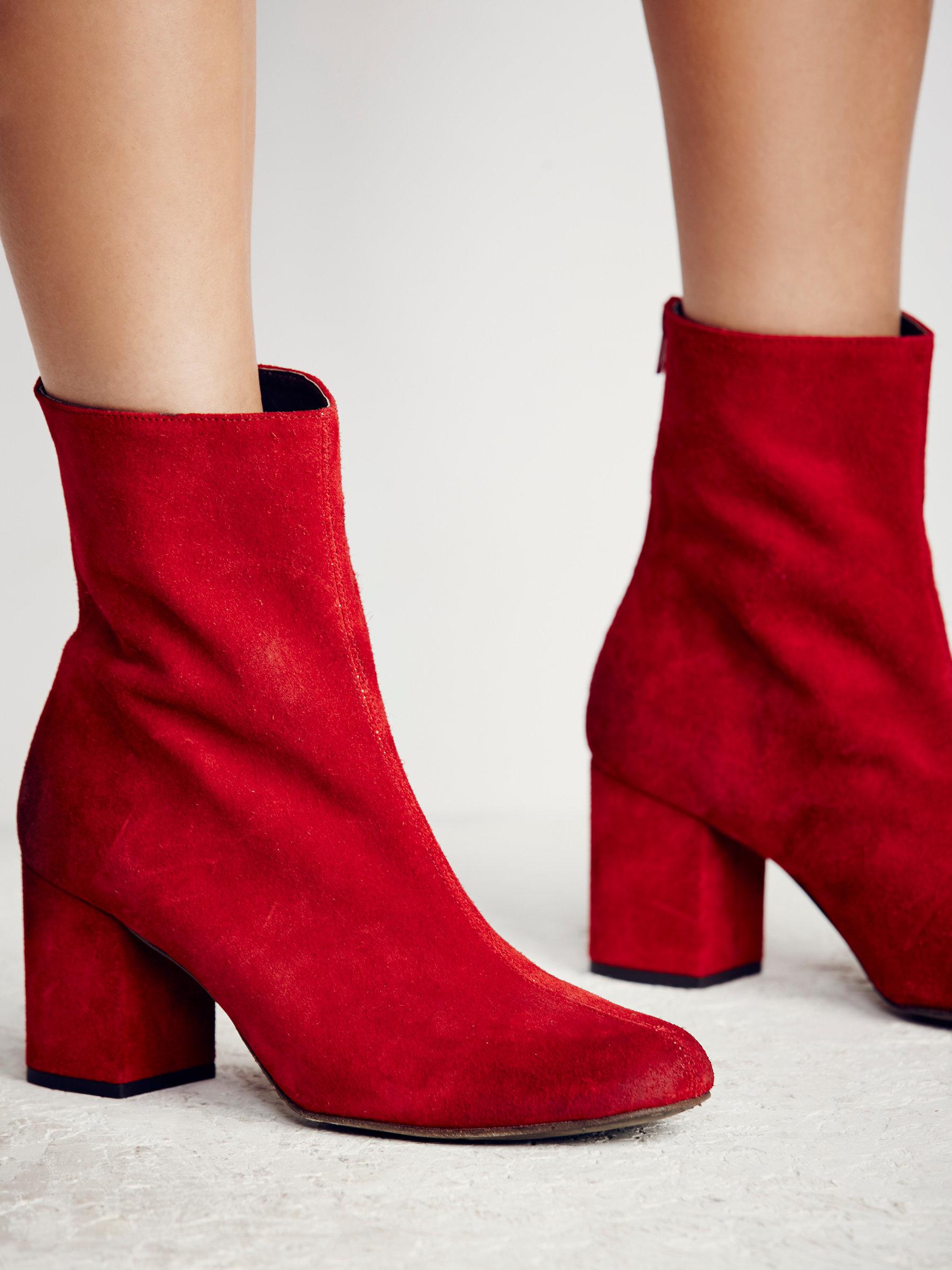 Lyst - Free people Cecile Ankle Boot in Red