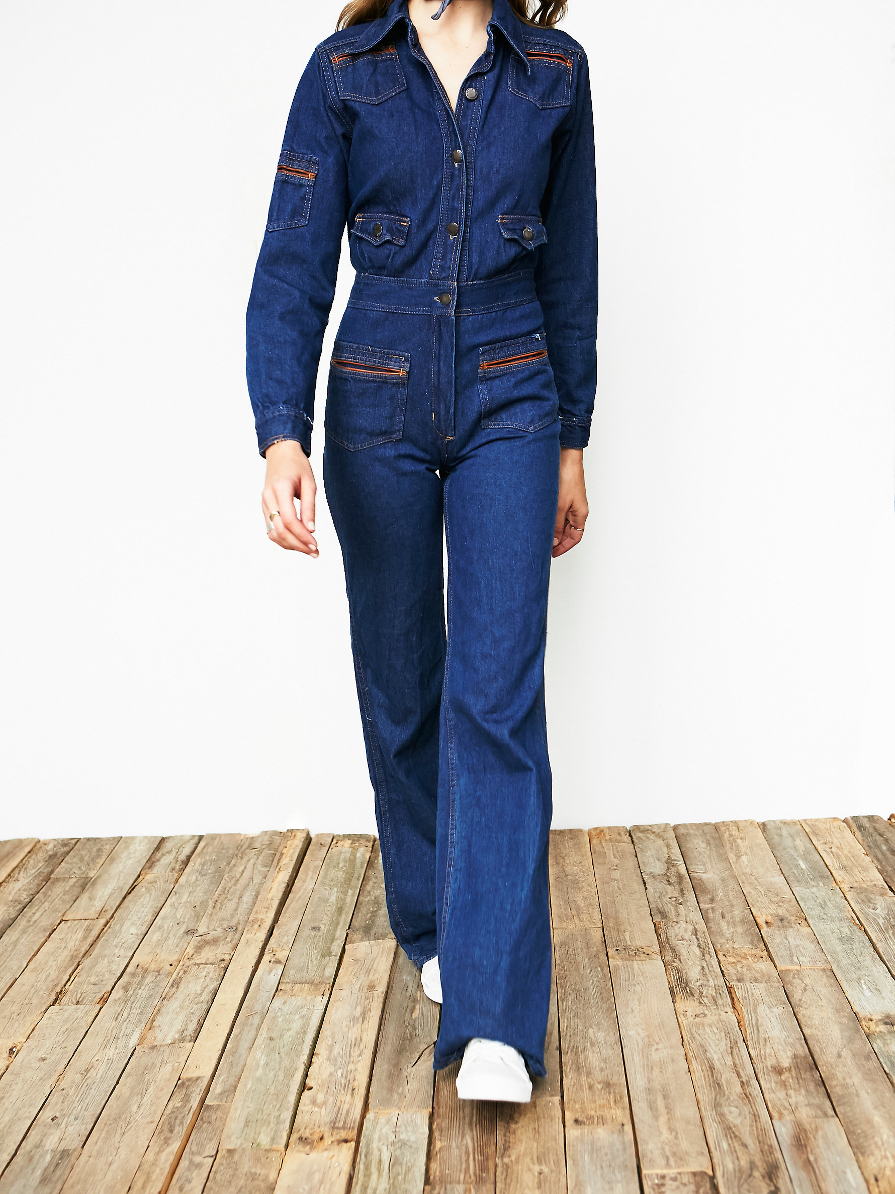 Lyst - Free People Vintage 1970s Denim Jumpsuit in Blue