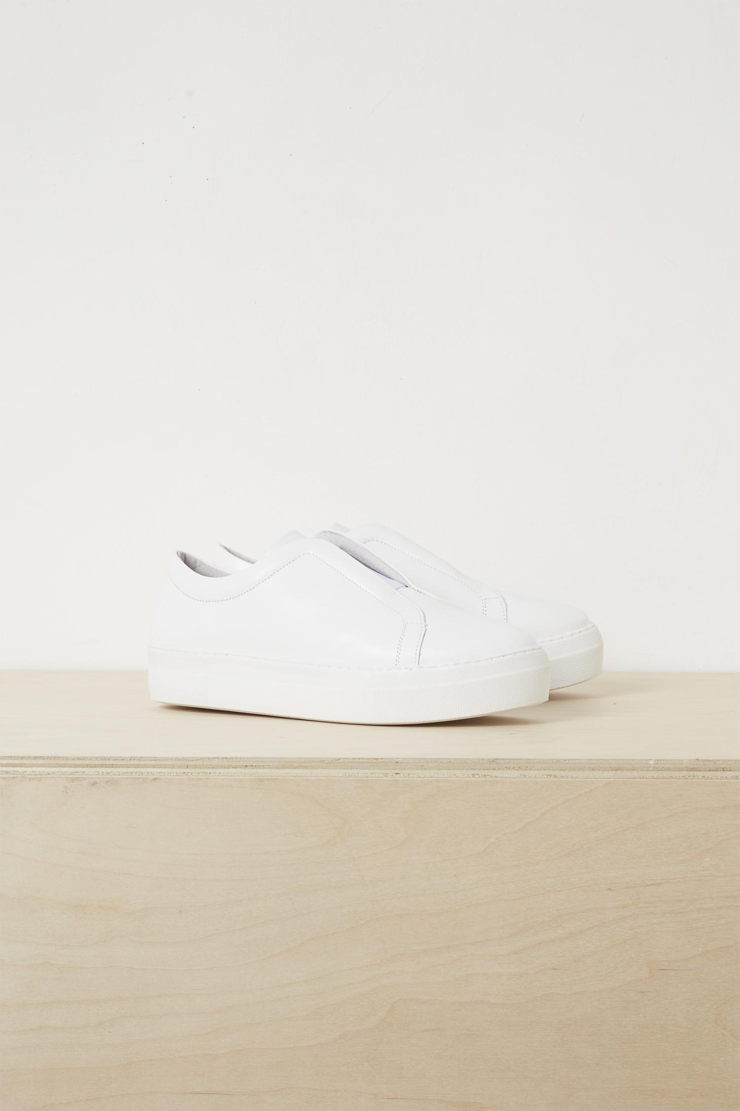 Lyst - French Connection Sara Elastic Slip On Trainers in White