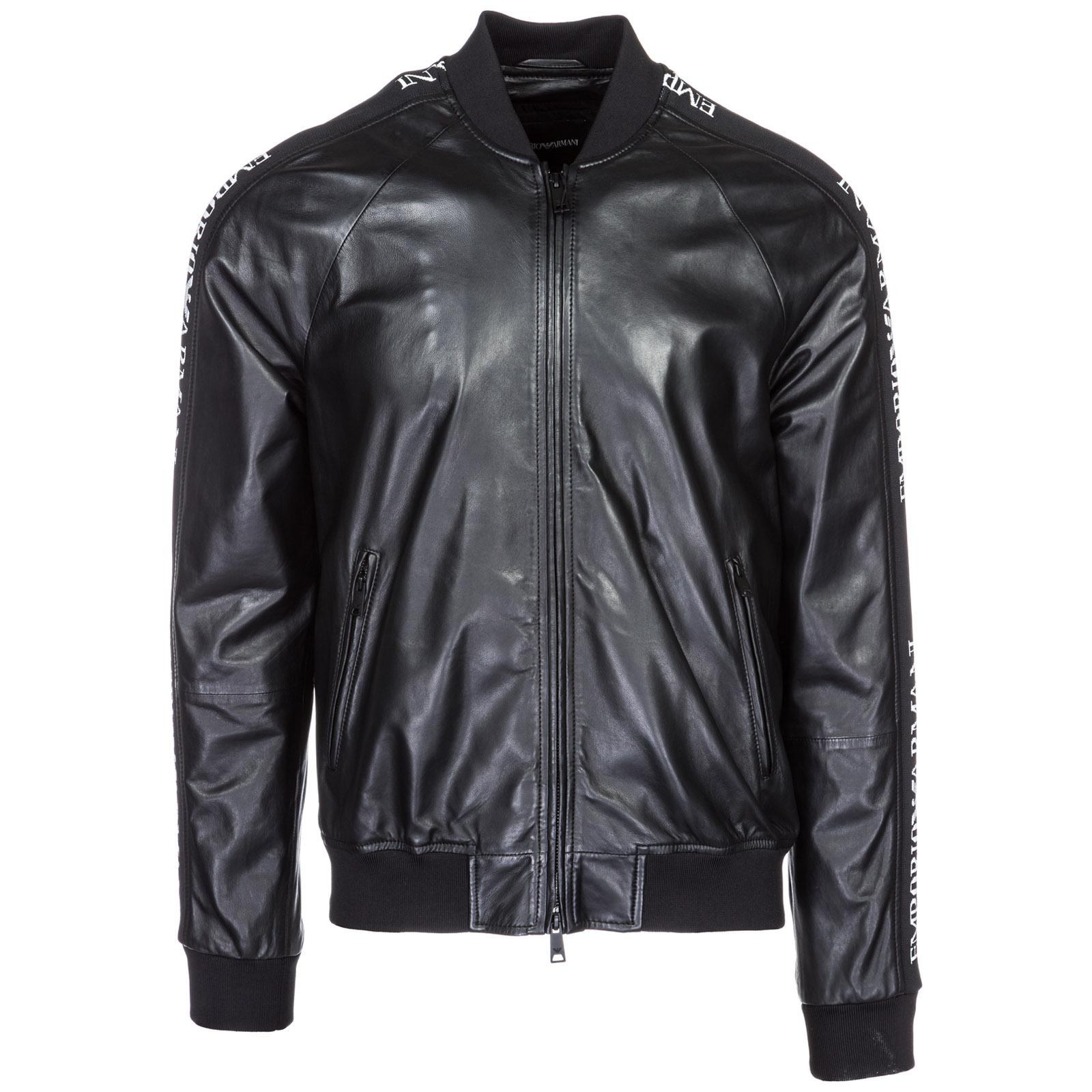 Lyst - Emporio Armani Leather Outerwear Jacket Blouson in Black for Men
